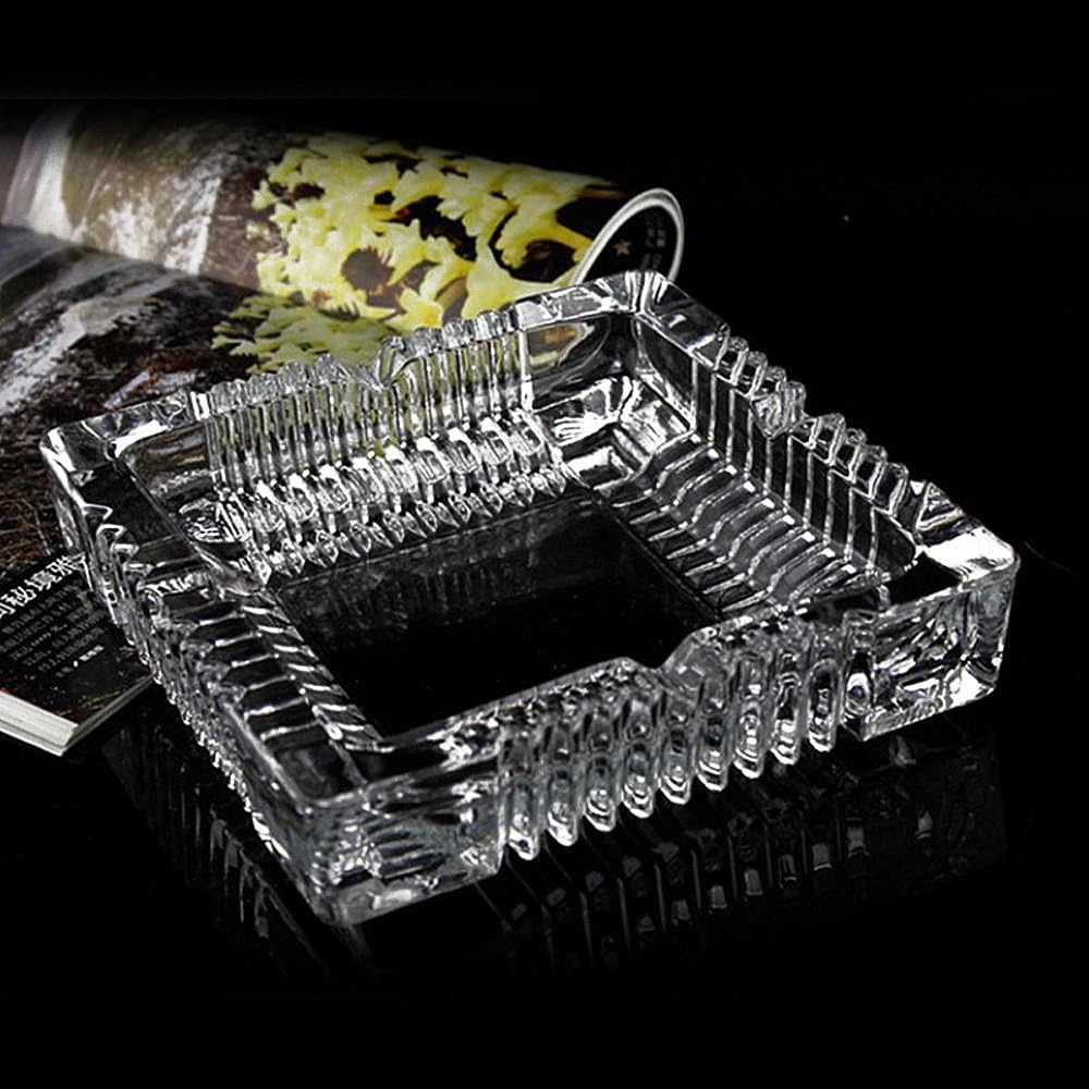 KUCEMO 7x7 Inch Square Glass Ashtray