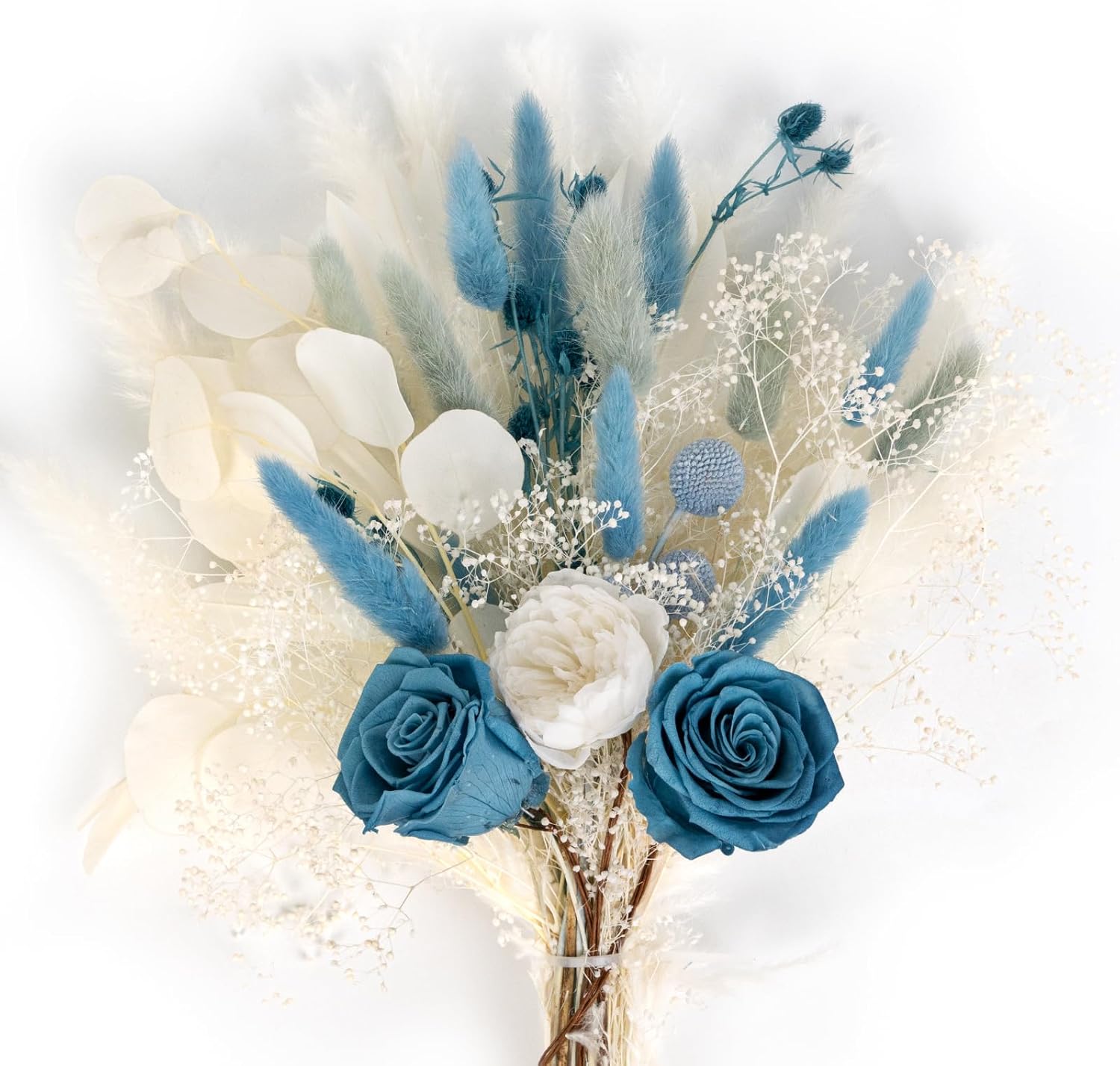 Fulolar Natural Dried Flower Bouquet Boho Blue