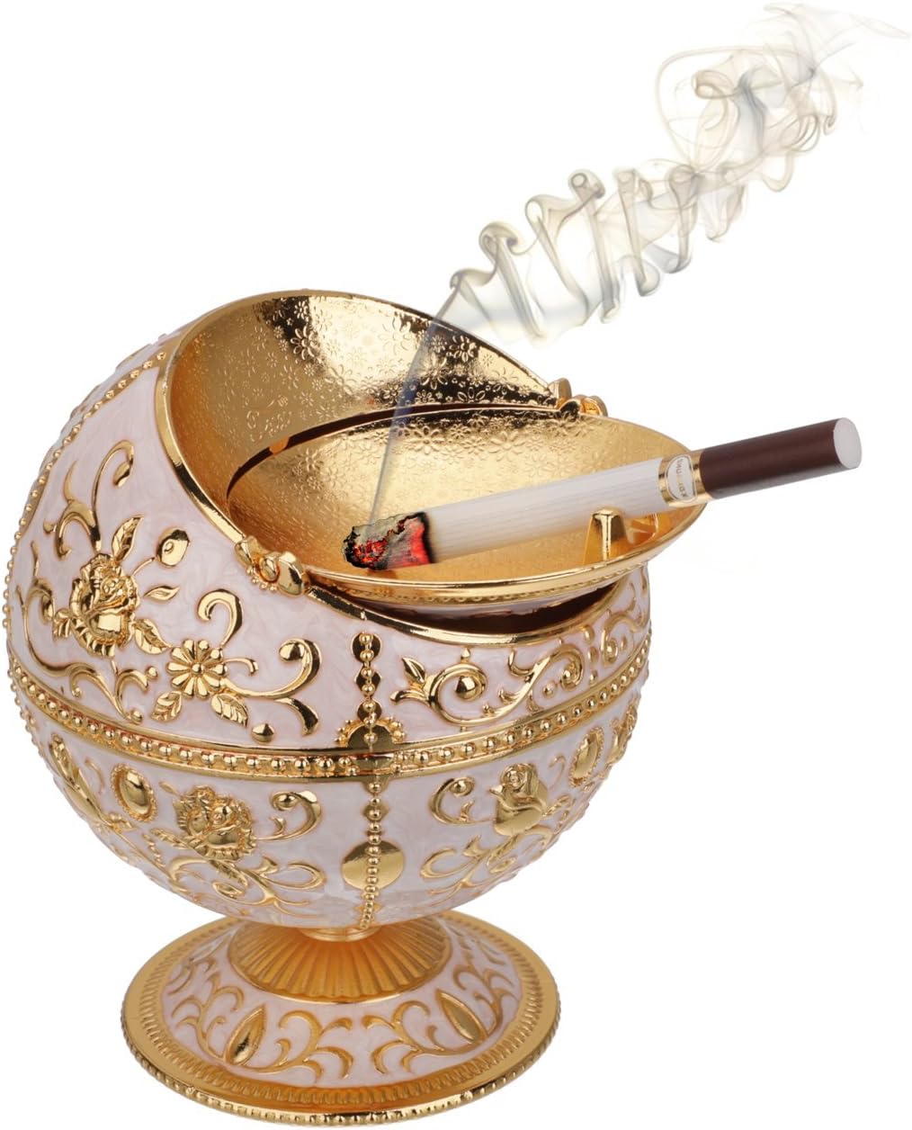 LAUYOO Windproof Ashtray with Lid for Cigarettes