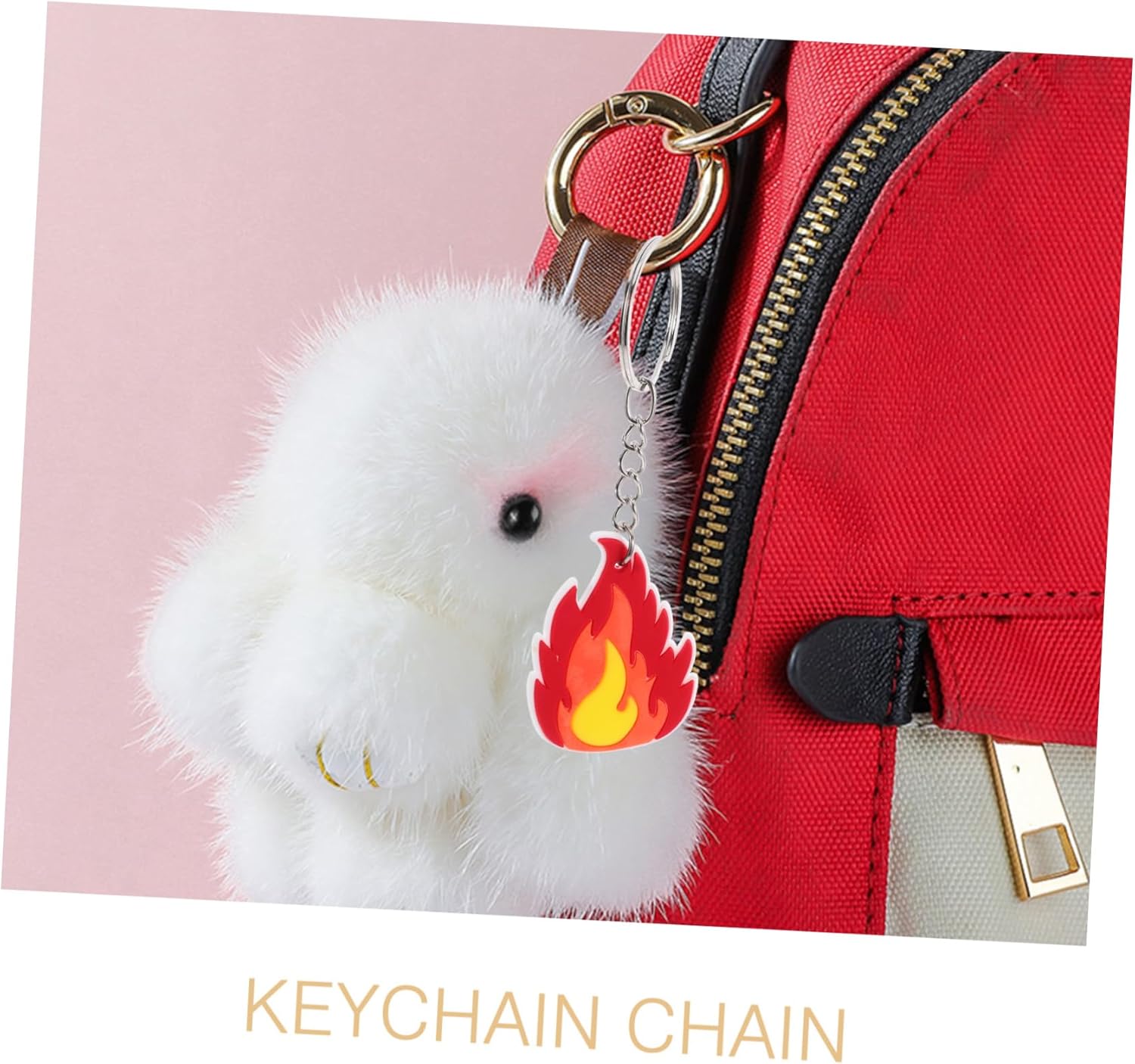 Wakauto 10Pcs Firefighter Keychain Flame Design