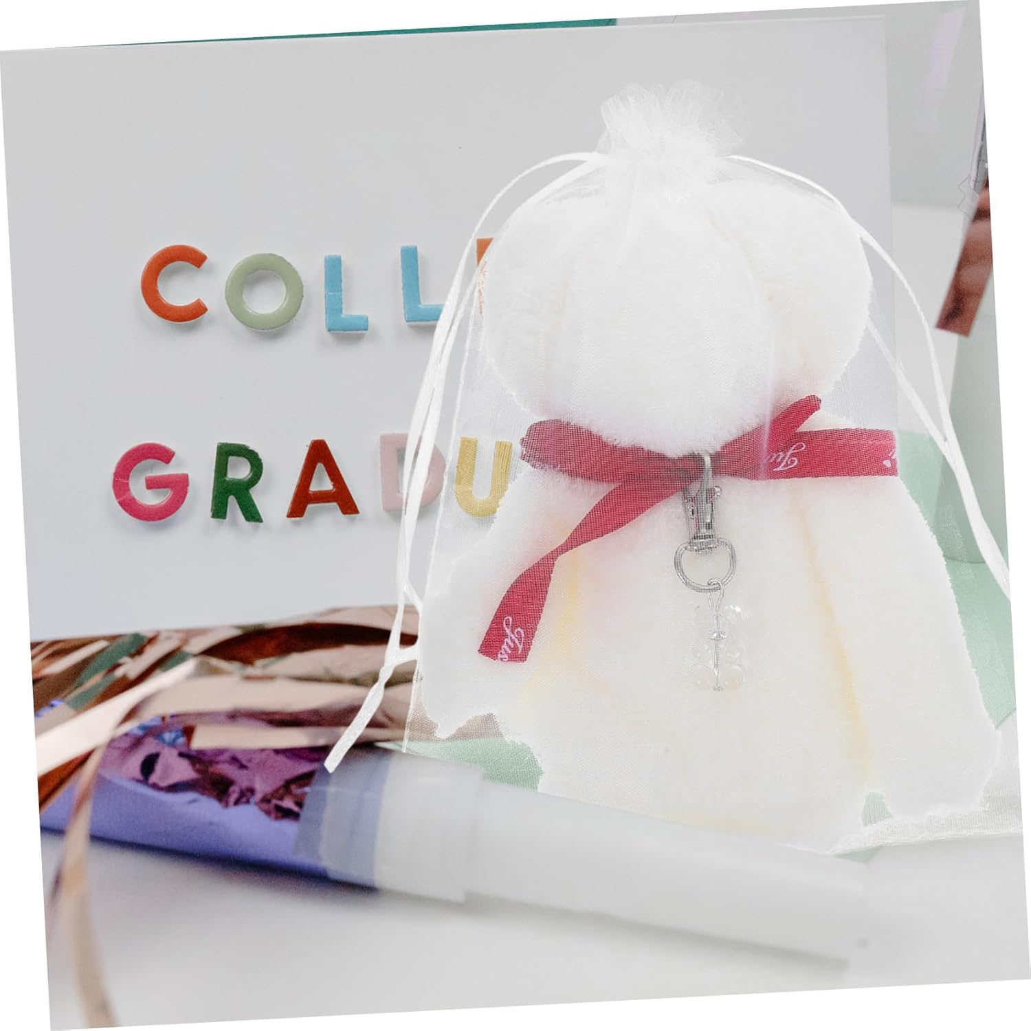 Bear Towel Keychain Set for Baptism and Graduation Favors
