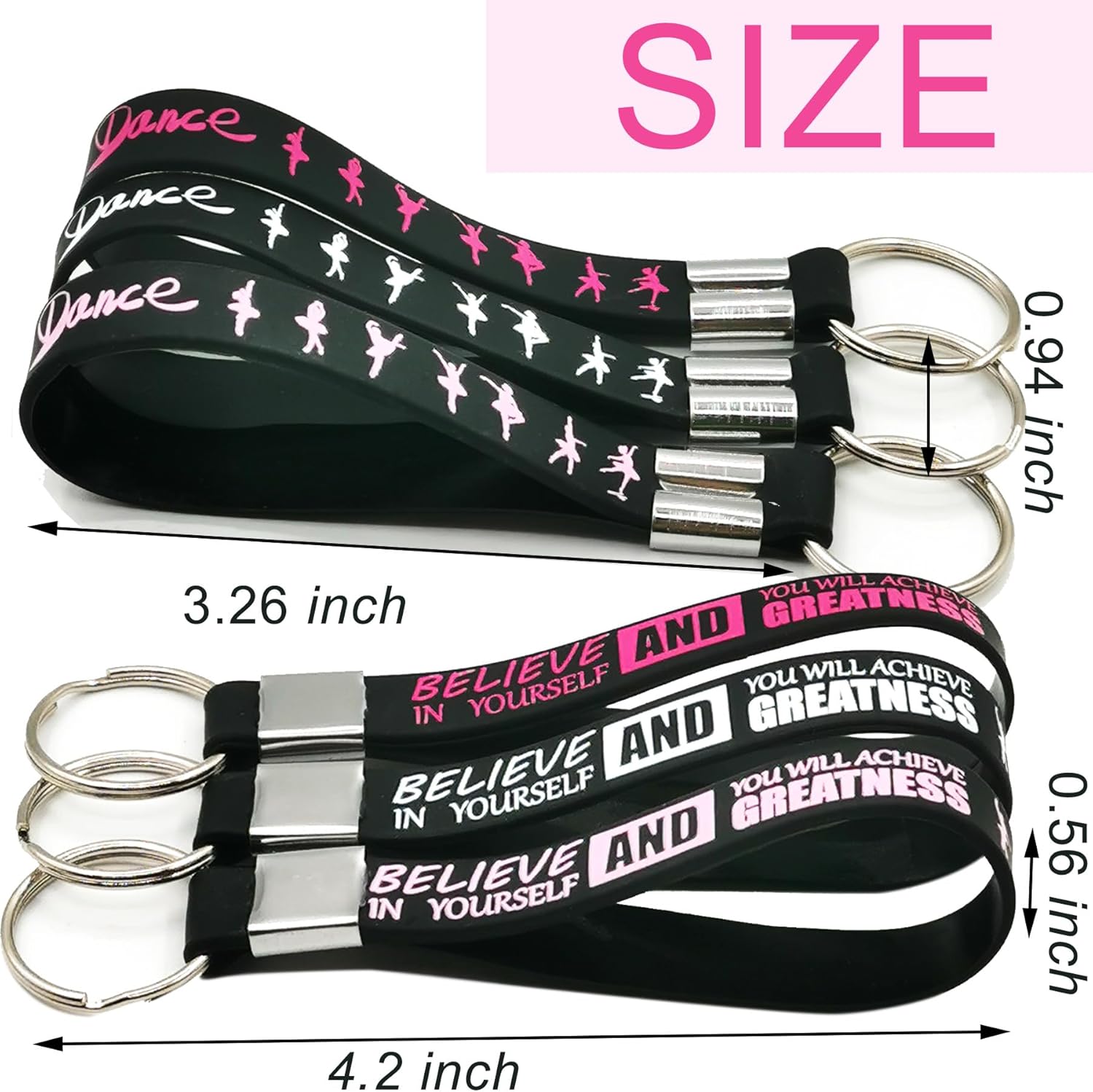 24 Pieces Ballet Party Silicone Keychains for Dance Lovers