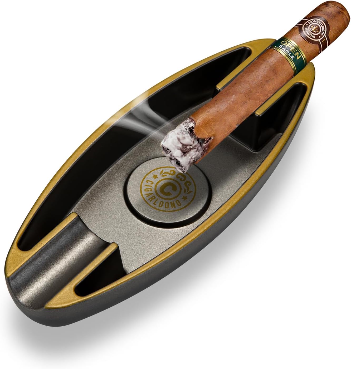 Unique Boat Shape Cigar Ashtray with Holder
