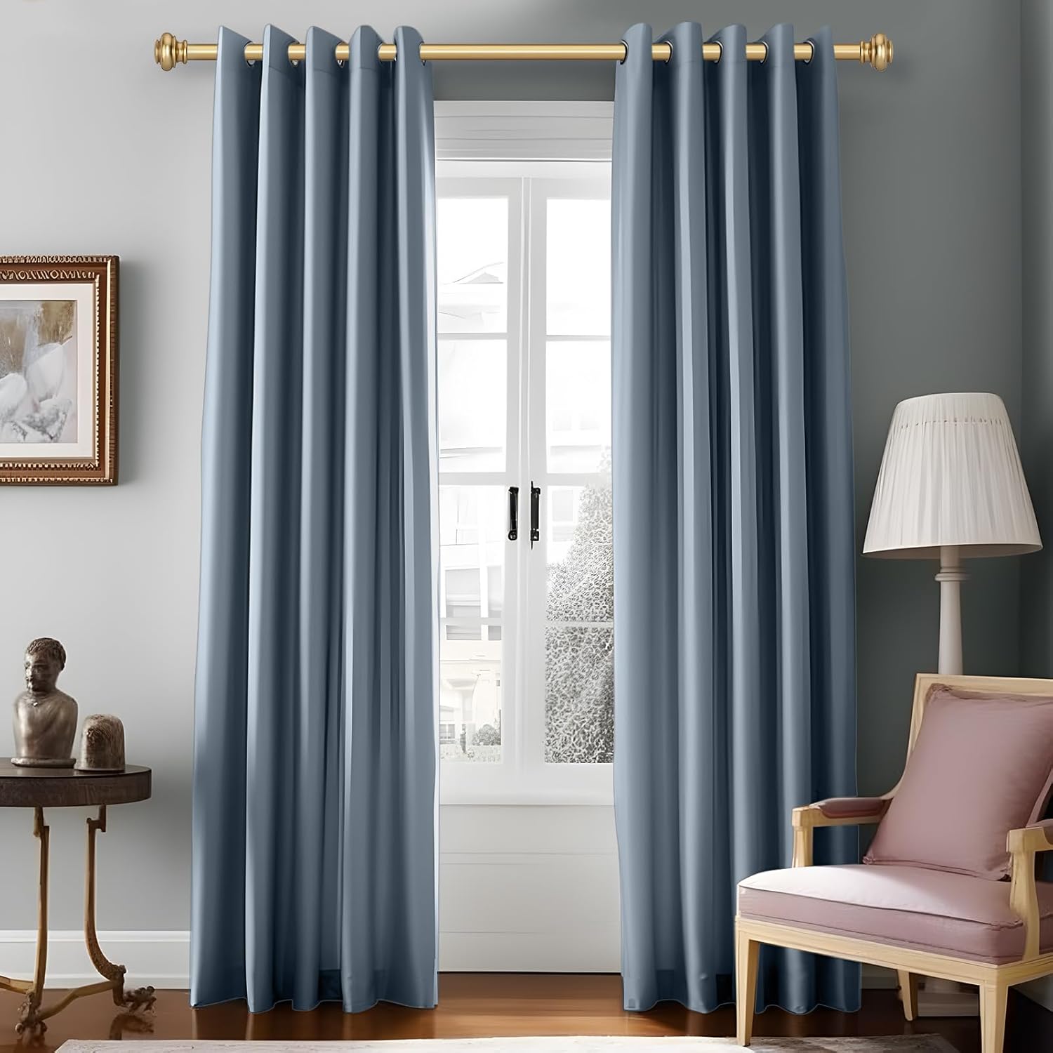 Heavy Duty Curtain Rods 28-88 Inches Gold Finishing Single Rod