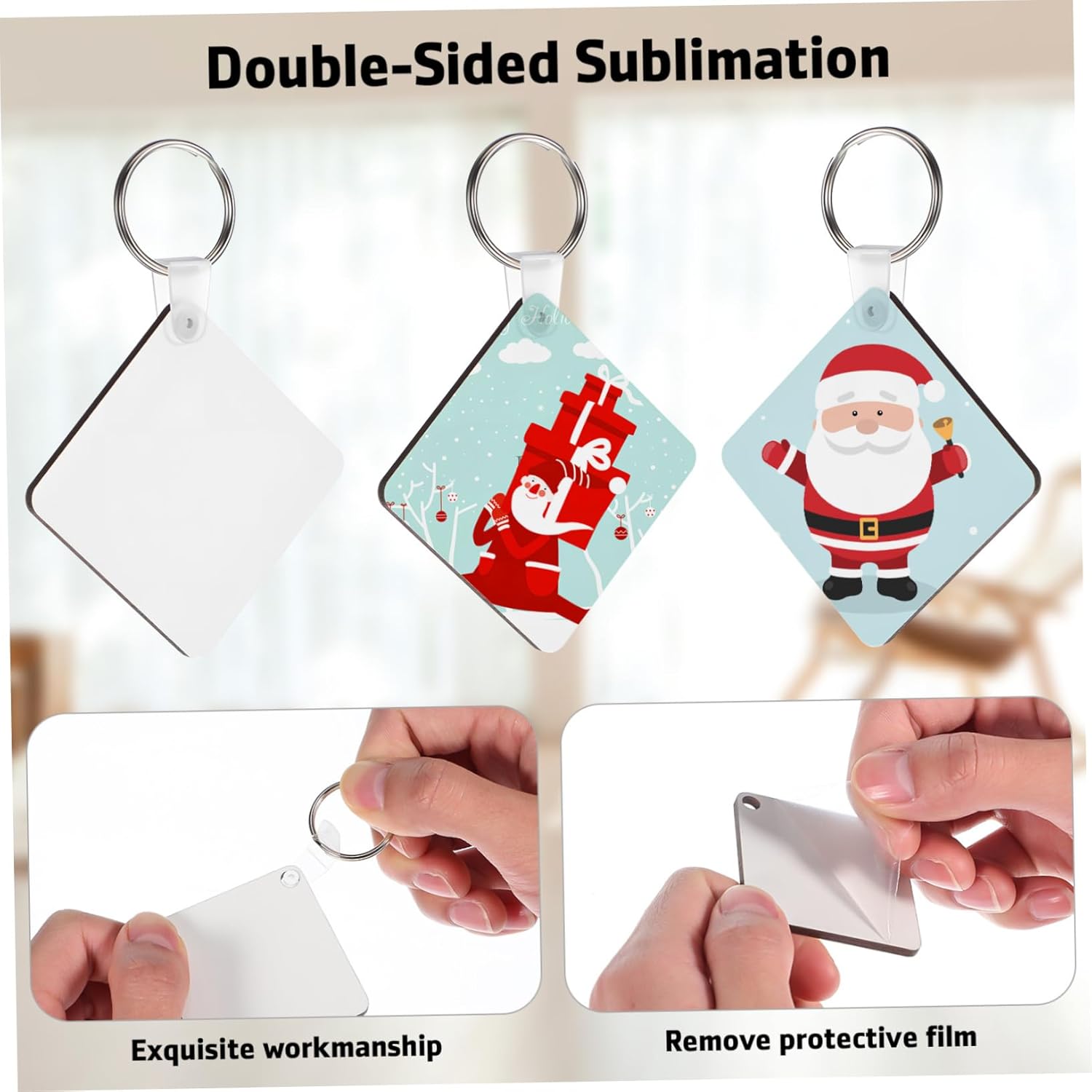 Gadpiparty 40pcs Acrylic Keychain Blanks for Sublimation and DIY Keychains