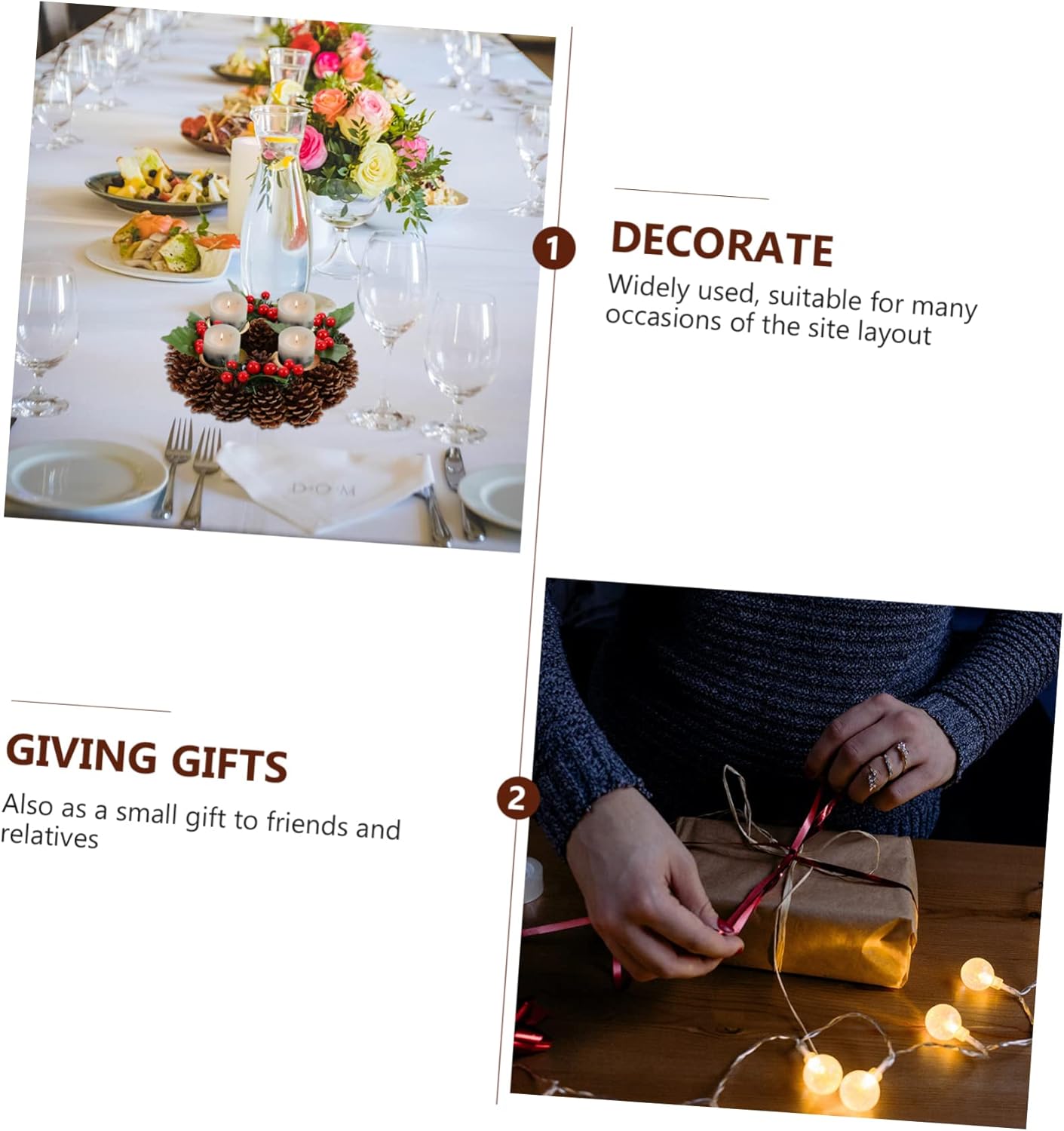 Zerodeko Christmas Wreath Candle Holder