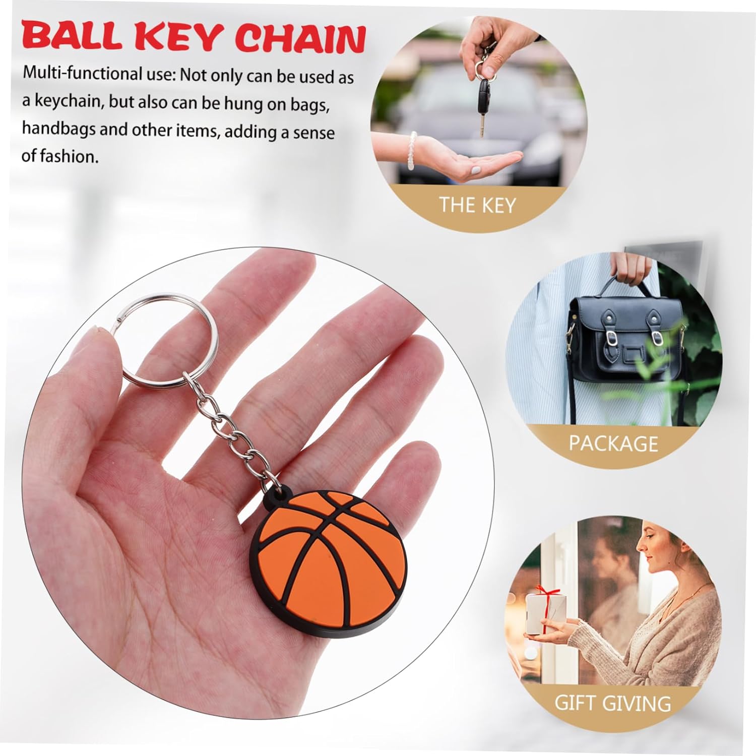 BESPORTBLE Sports Keychain with Racket Holder and Baseball Bowling Display