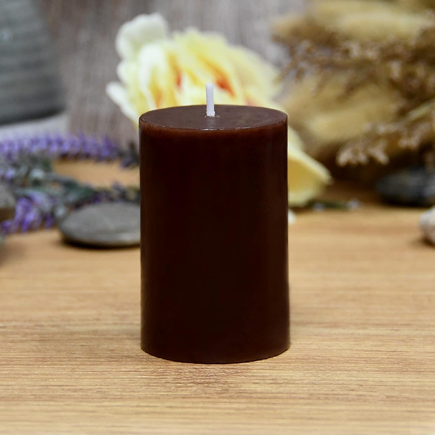 Jeco 3 Inch Brown Pillar Candle