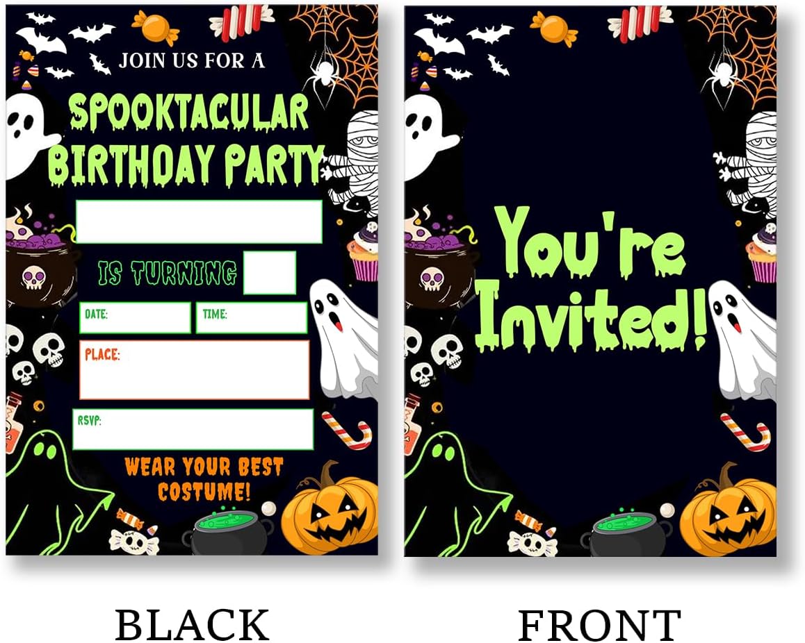 Halloween Party Invitations with Envelopes Set of 20 Double Sided 1