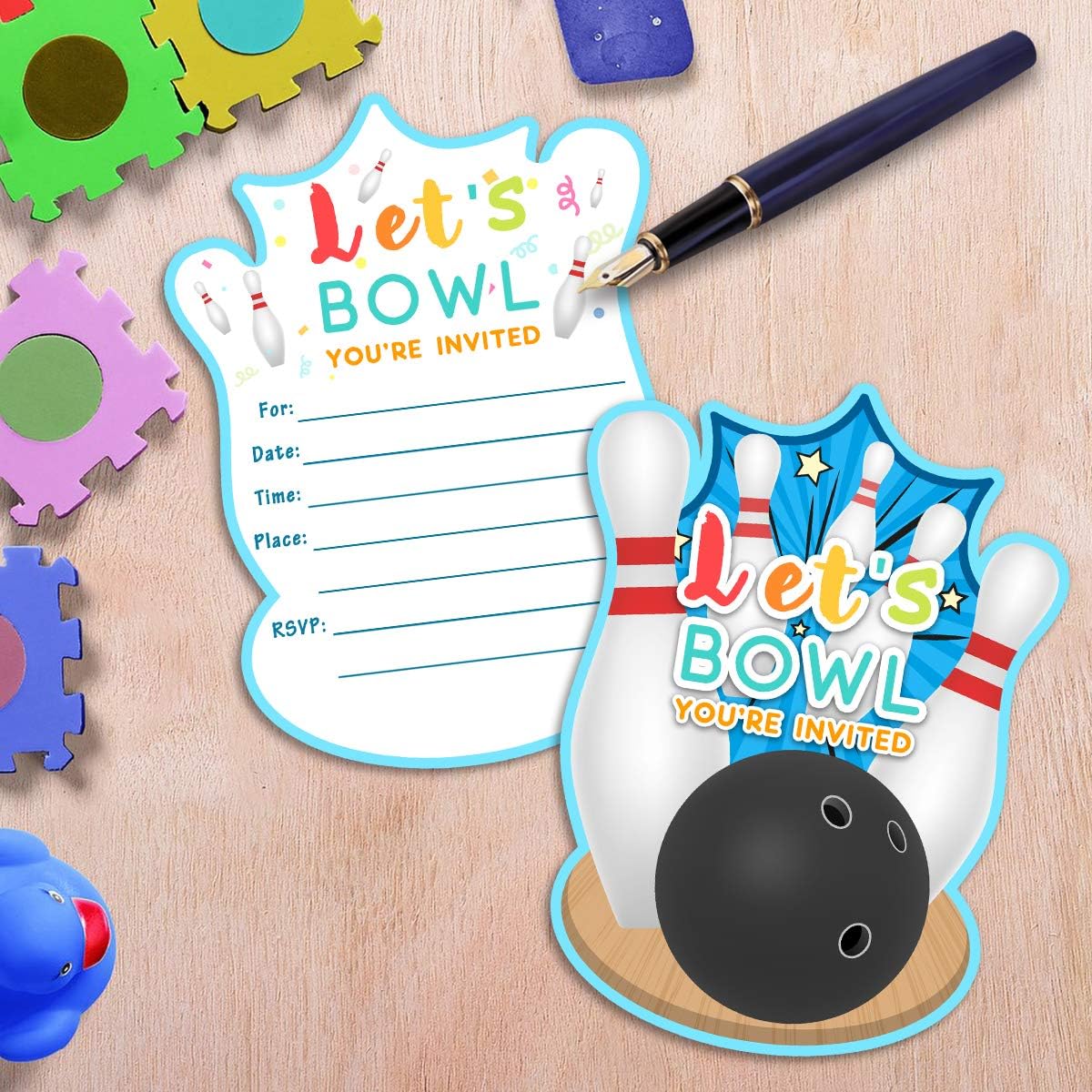 Yangmics Direct 30 Bowling Birthday Invitations with Envelopes