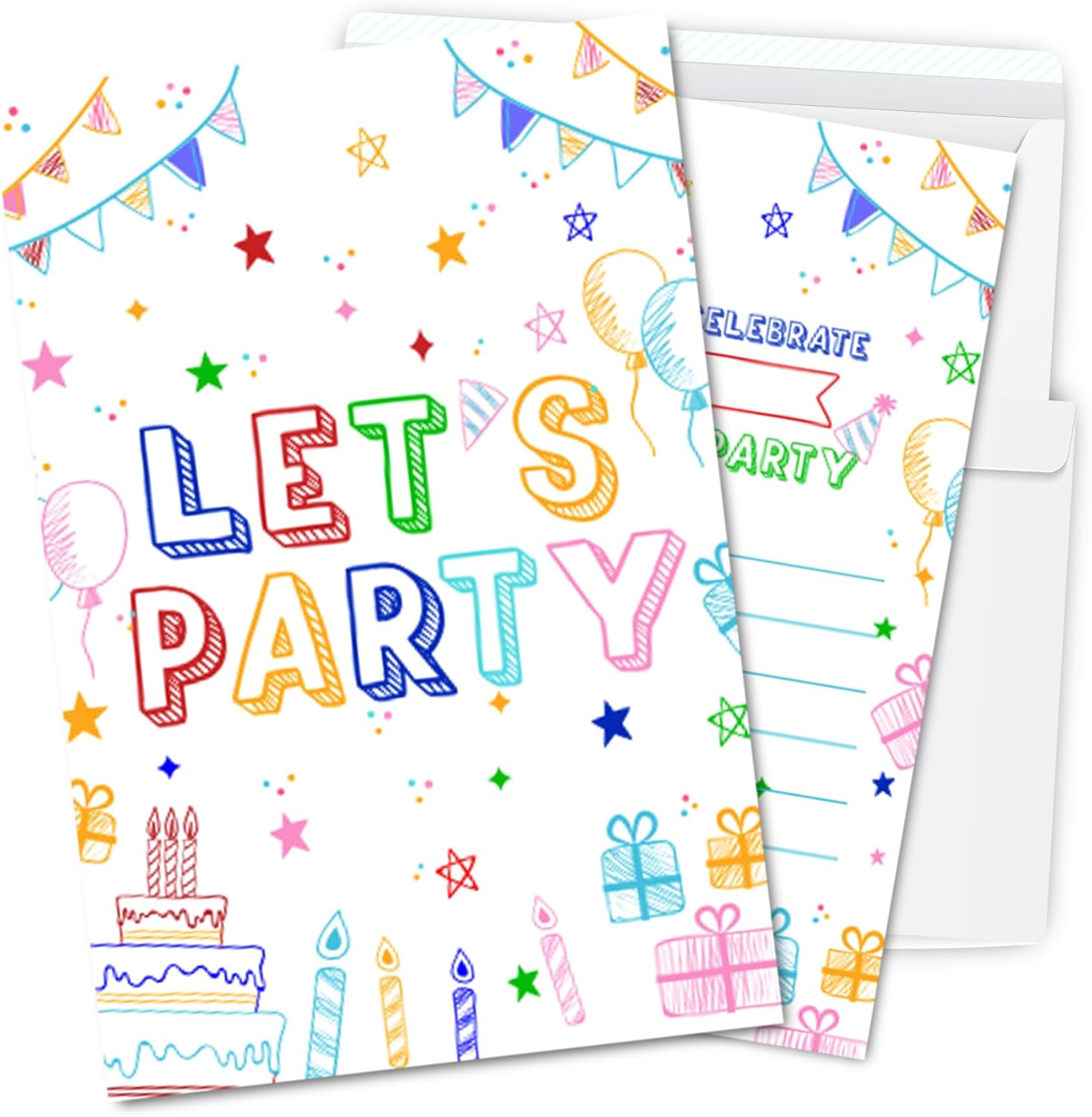 Simple Lets Party Birthday Invitations for Girls 30Pcs 4x6 Inches