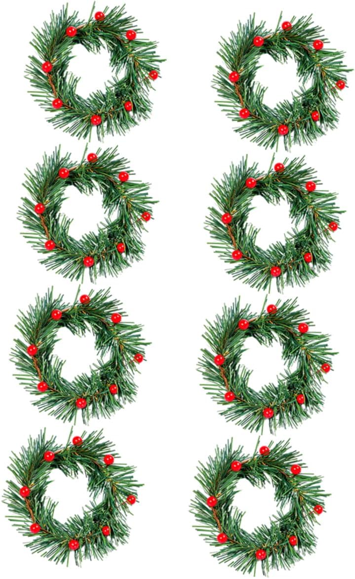 Christmas Candle Garland with Red Berries for Home Decor