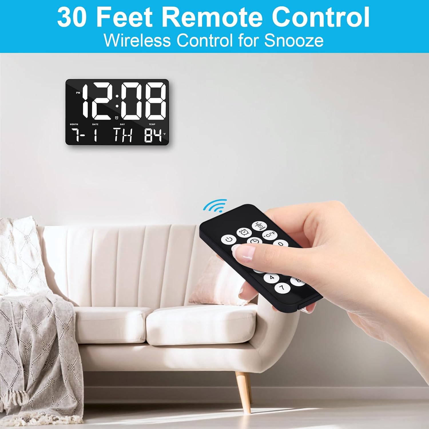 Amgico Digital Alarm Clock with Snooze and Temperature