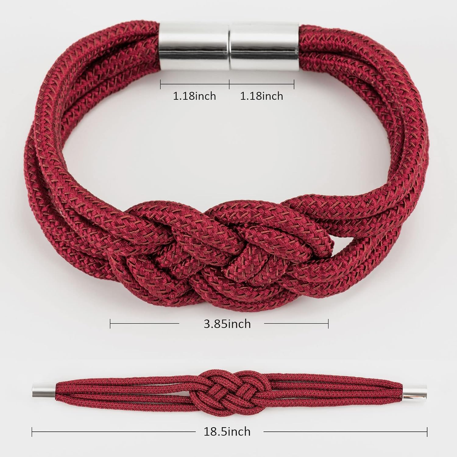 NICEEC 2 Pack Magnetic Curtain Tiebacks Wine Red