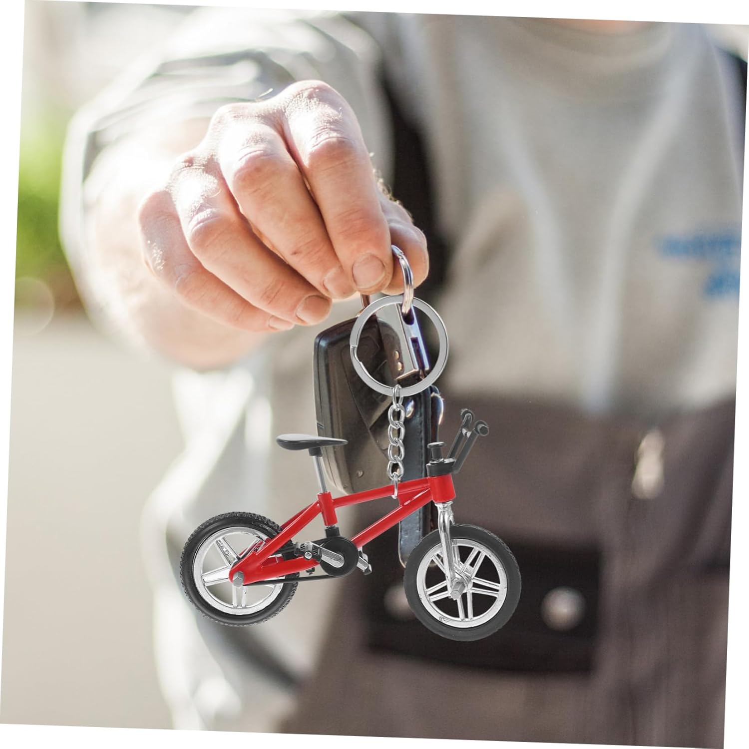 Homoyoyo 4pcs Mini Bicycle Keychains - Alloy Racing Bike Key Rings