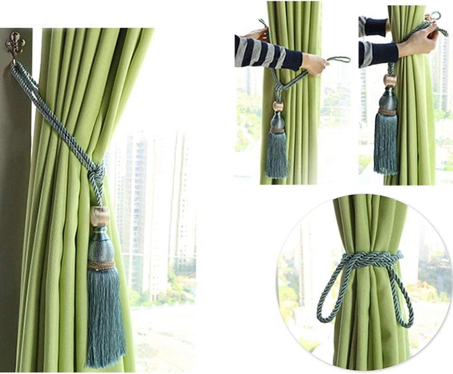 SWTOOL Pink Curtain Holdbacks Tiebacks Set of 2