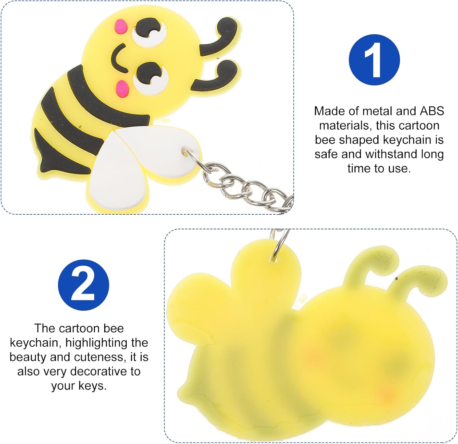 KESYOO 120 Piece Cartoon Bee Keychain Set