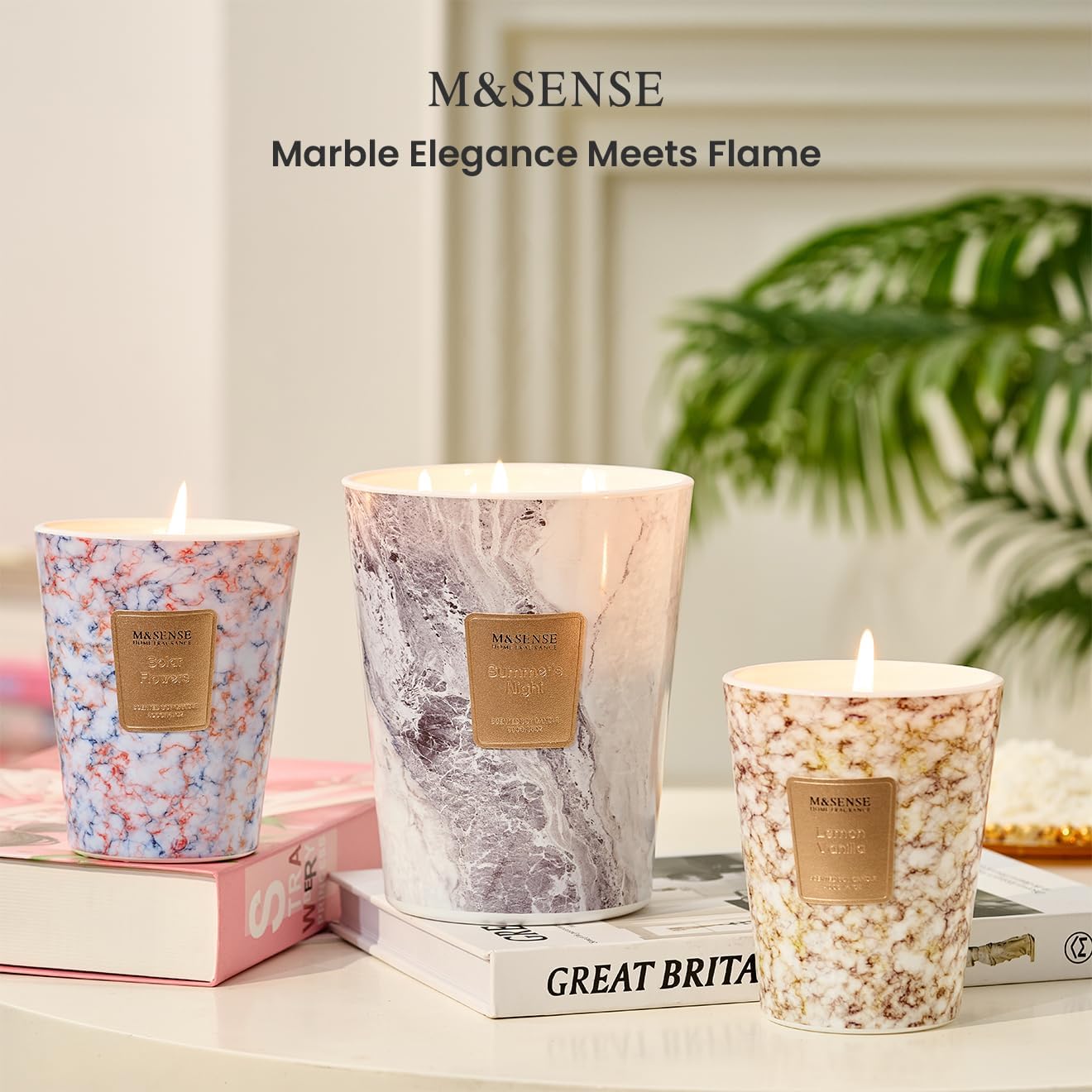 MSENSE SolarFlowers Scented Jar Candle 35 Oz 150 Hours