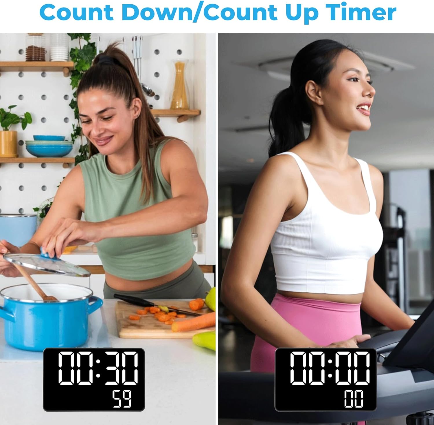 Amgico Digital Clock with Dual Alarms and Snooze