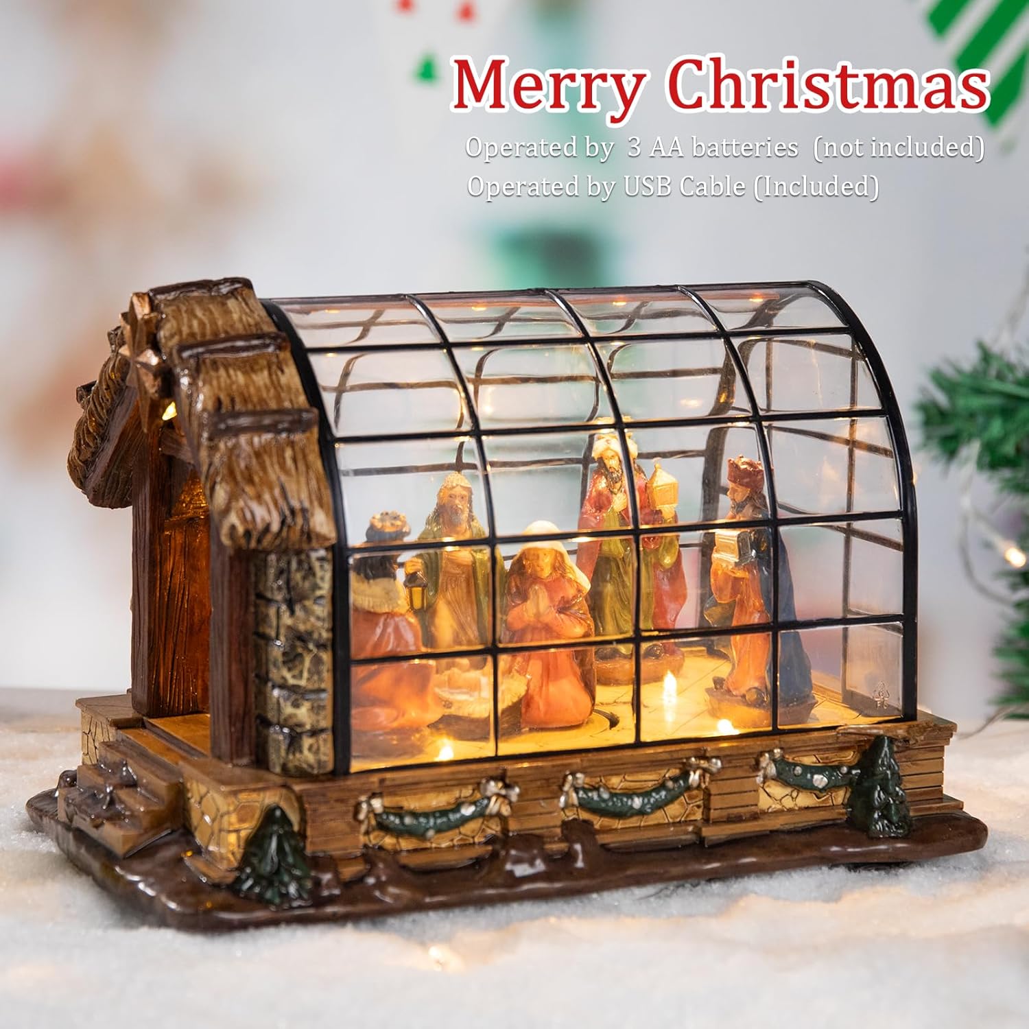 VCUTEKA Christmas Village Collectible Building with LED Lights and Music