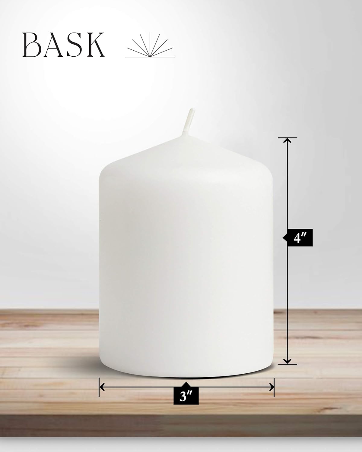 Cone Top Pillar Candles by Bask Set of 8 3 In 4 H