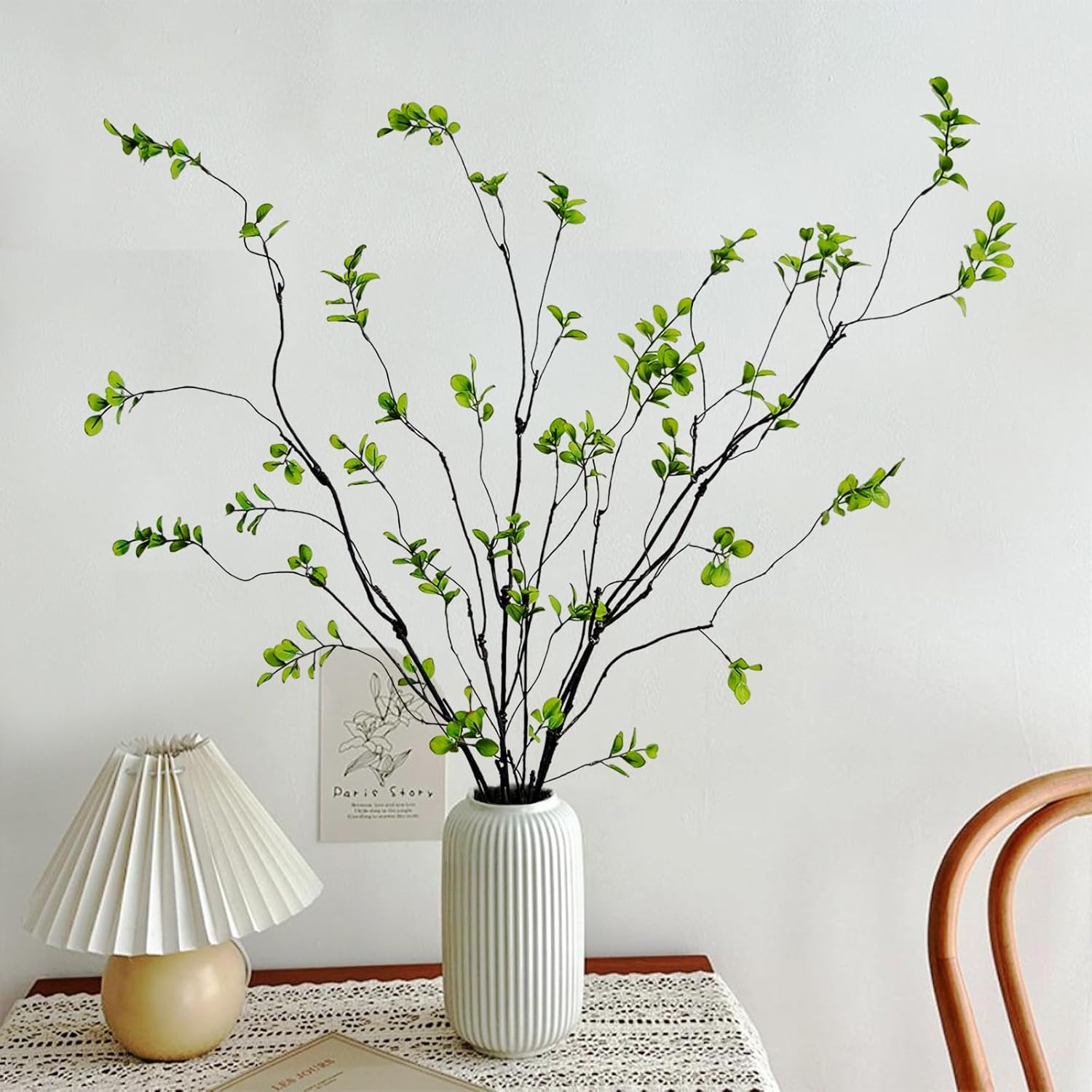 4 Pcs Artificial Ficus Branches for Vase Filler and Centerpiece