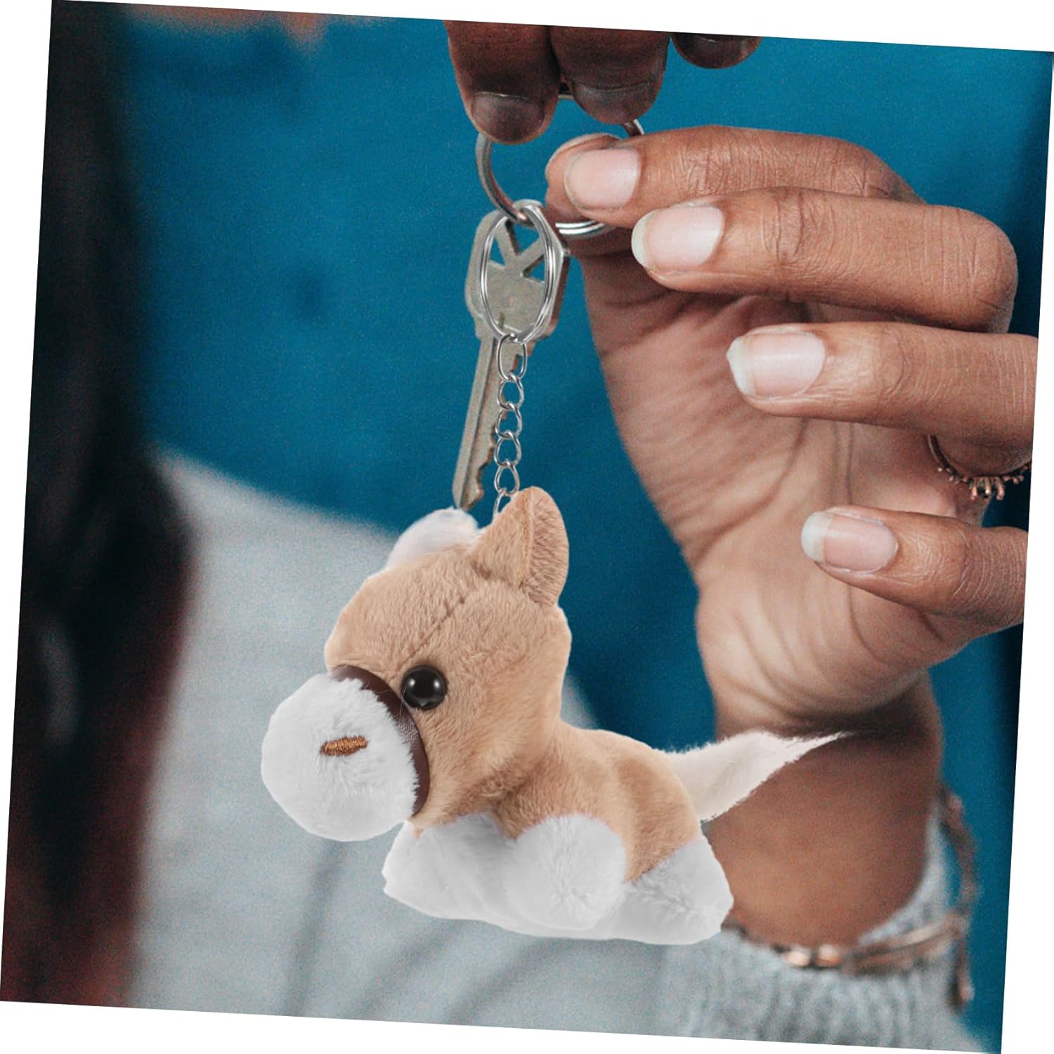 12pcs Cute Plush Animal Keychains for Decor and Gifts