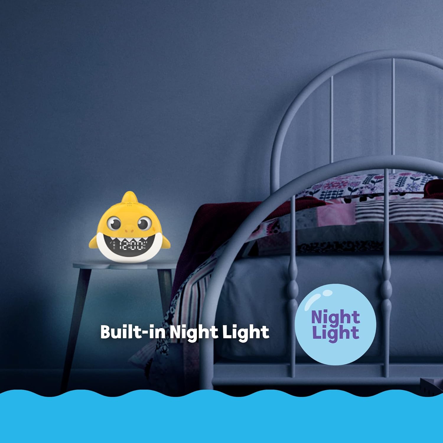 Core Innovations Baby Shark Alarm Clock and Bluetooth Speaker Yellow