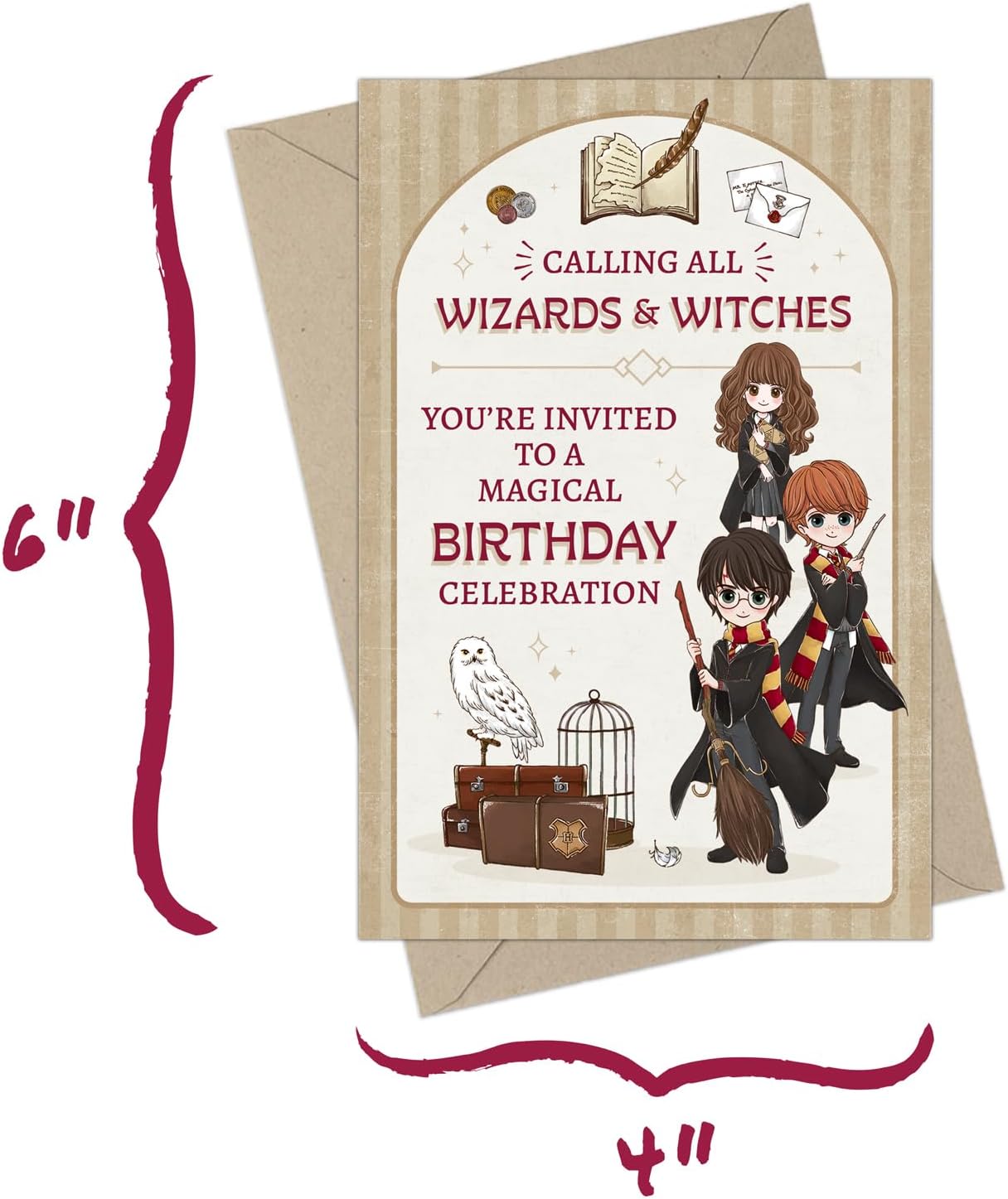 CONQUEST Harry Potter Magical Birthday Invite Envelope Set