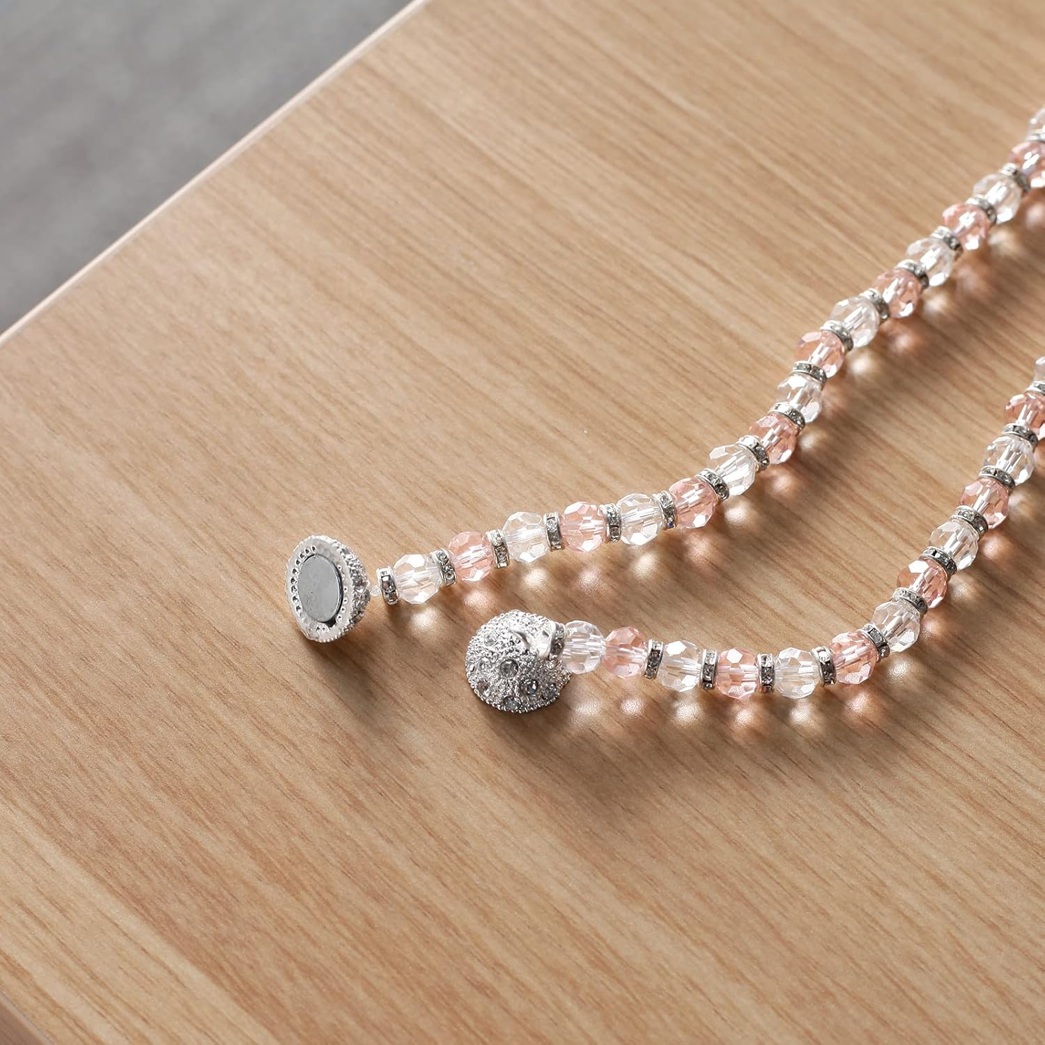 SUQ I OME Pink Crystal Beaded Curtain Tieback