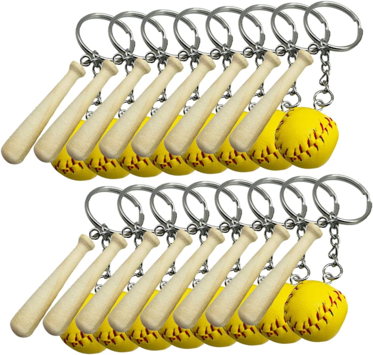 POPETPOP 16pcs Baseball Keychain Set for Boys Girls and Players