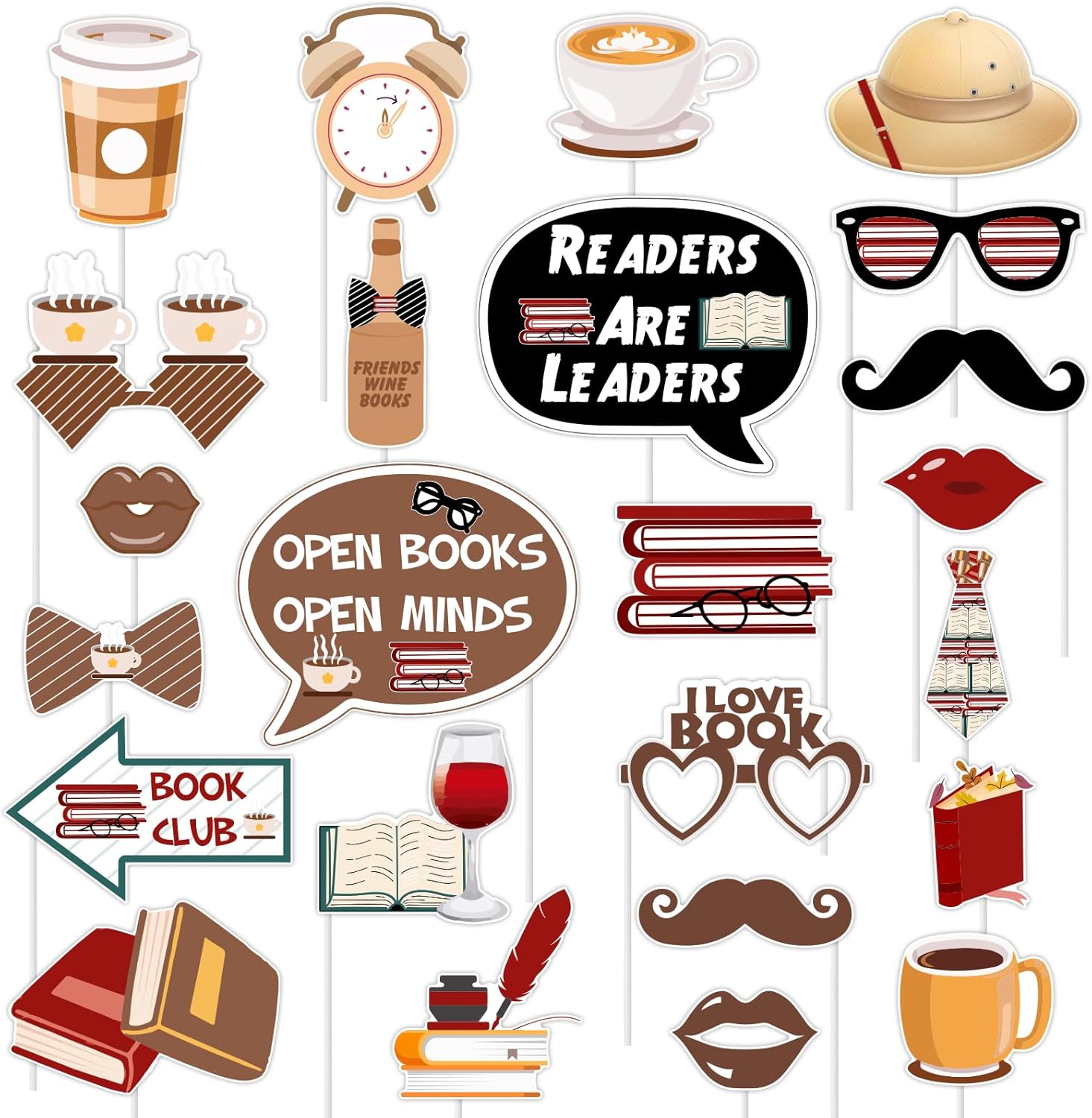 Sursurprise Book Club Photo Props Set of 24