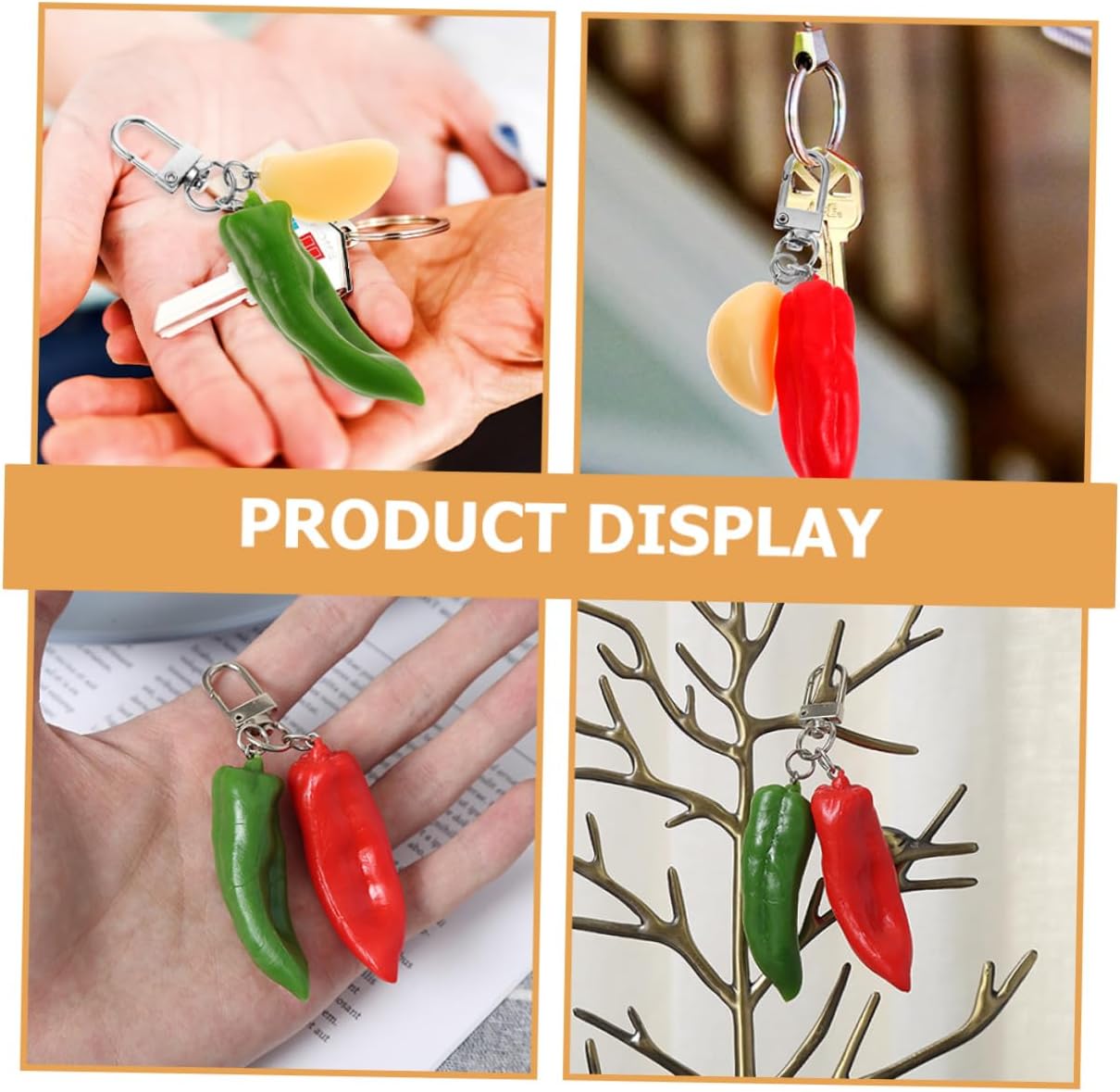 GALPADA Chili Keychain Key Ring for Car Keys