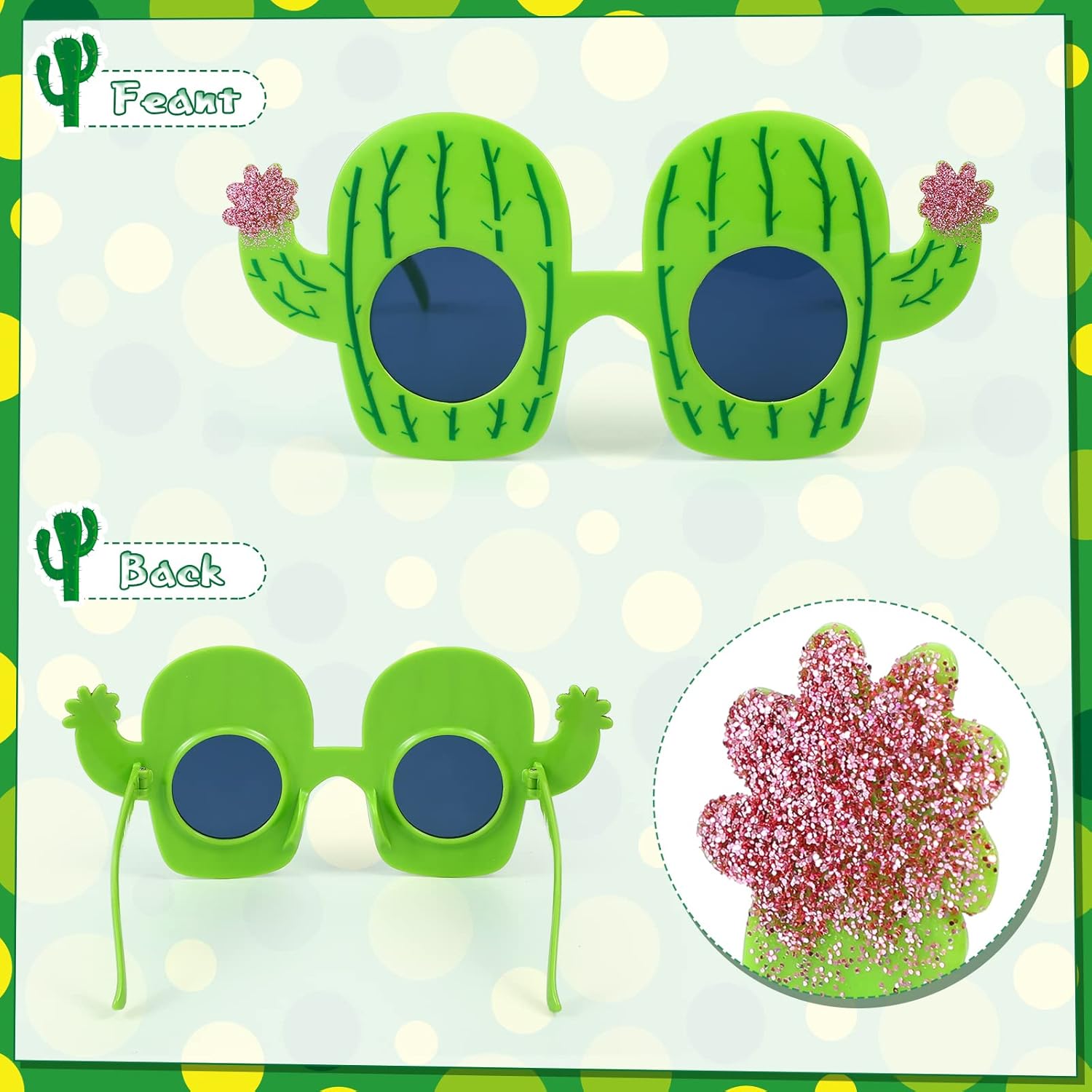 8 Pairs Cactus Mexican Theme Sunglasses for Fiesta Parties