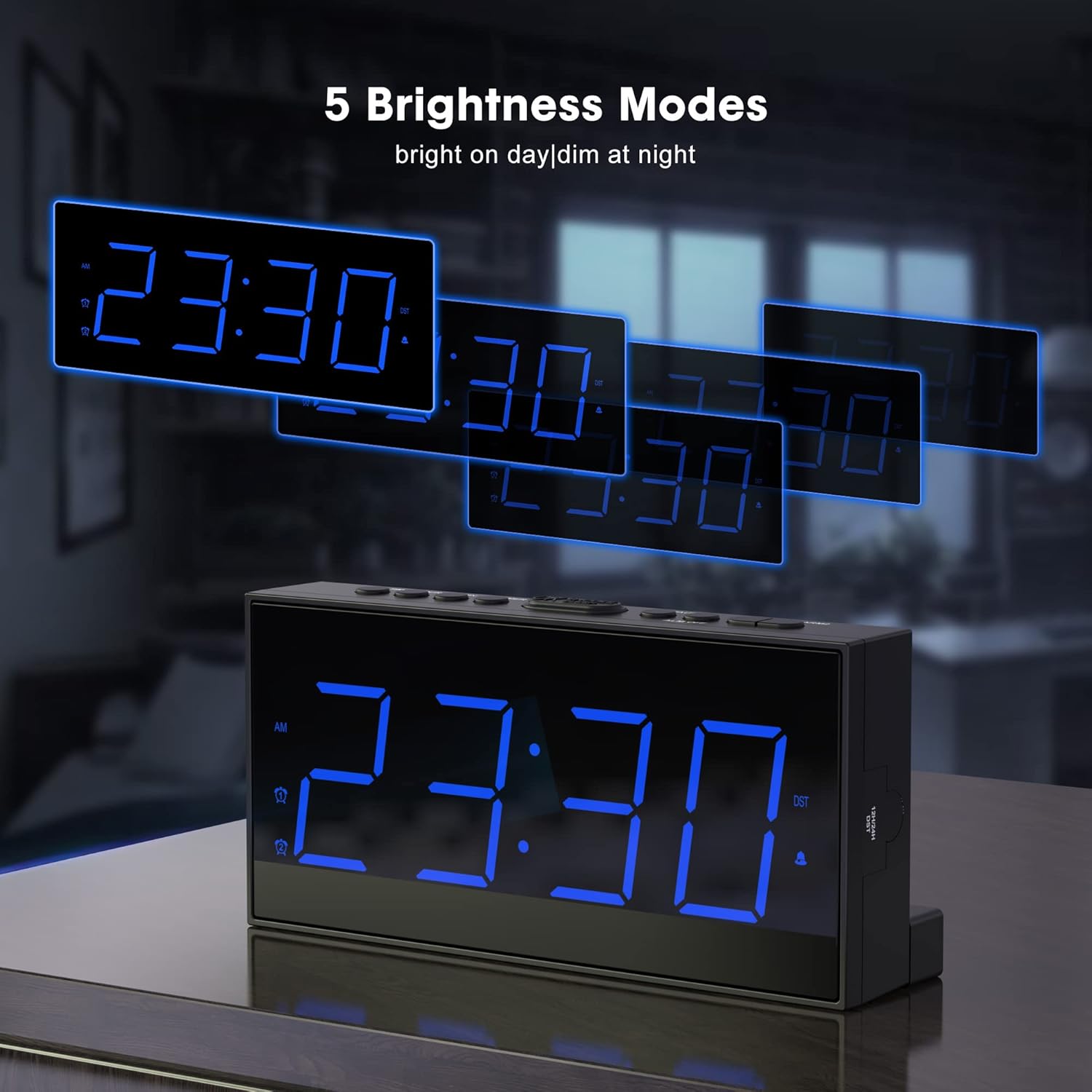 Simple Digital Alarm Clock with 75 Display and Dual Alarms