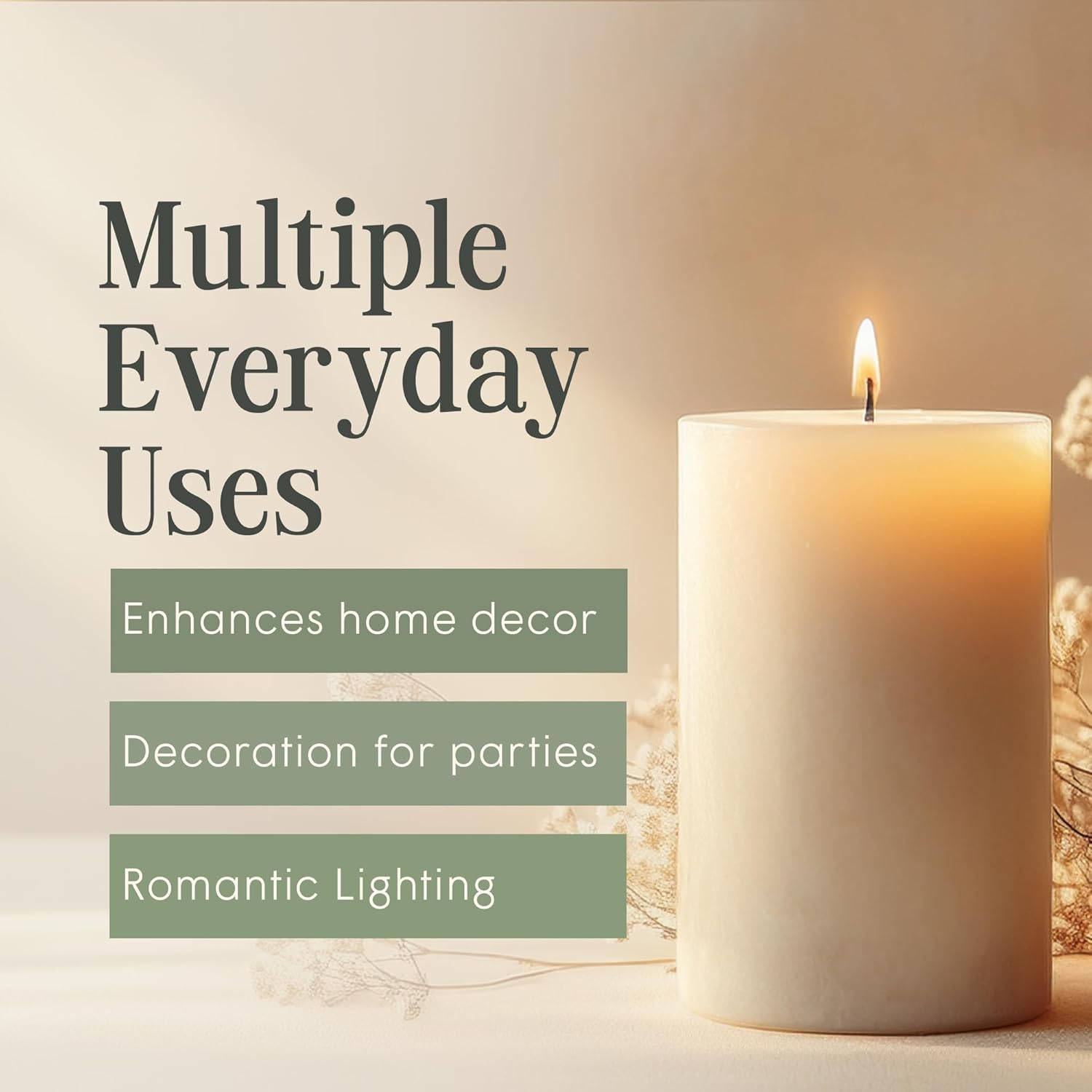 Mister Candle Unscented Green Pillar Candle 4x6