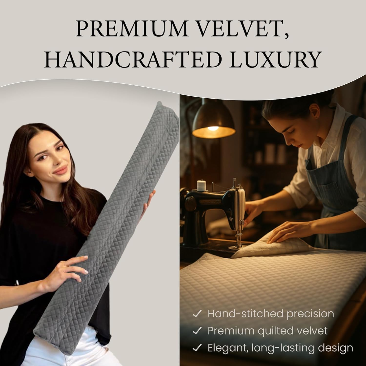 Premium Velvet Door Draft Stopper for Home Comfort