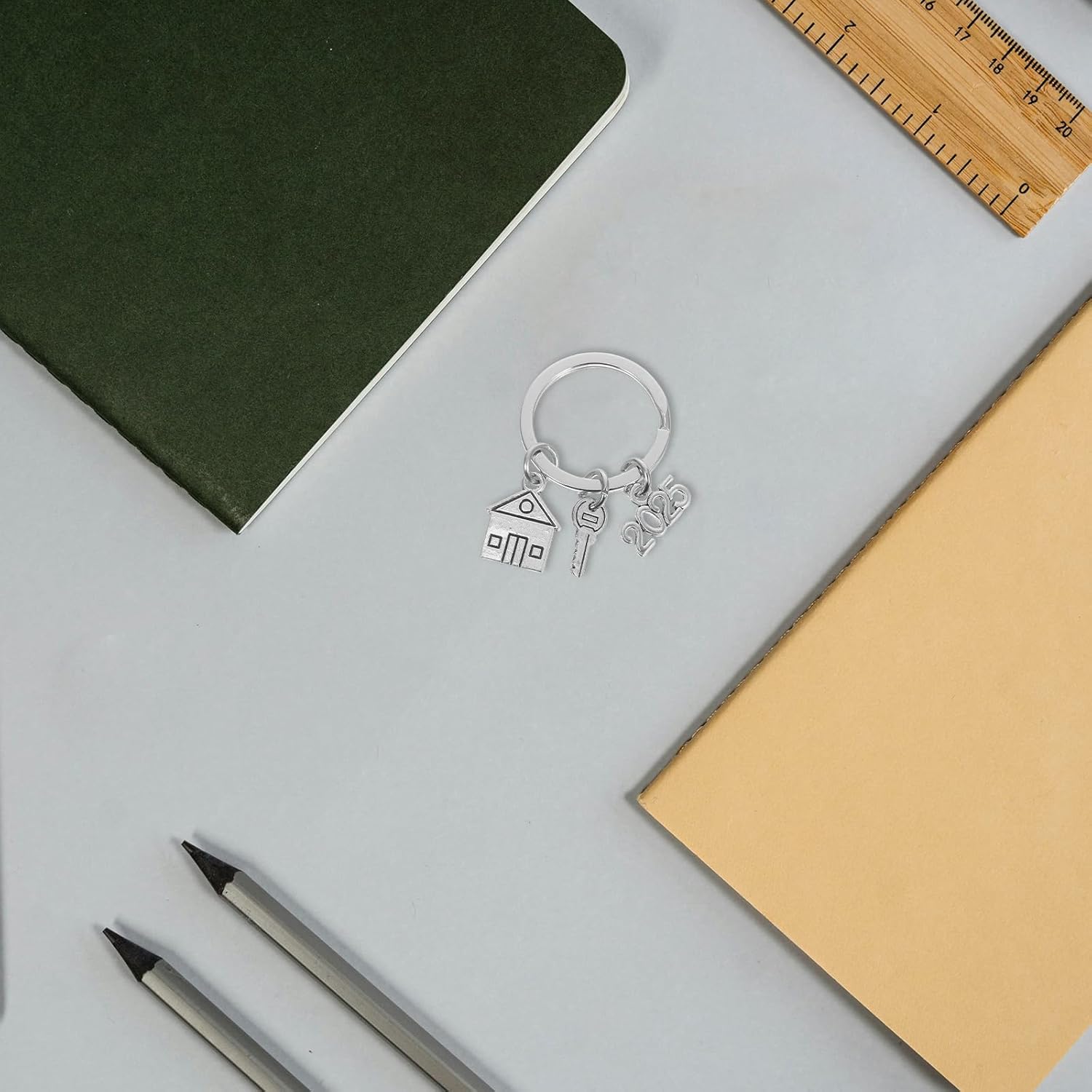 LOGOFUN 2PCS Zinc Alloy Keychain New Home Gift