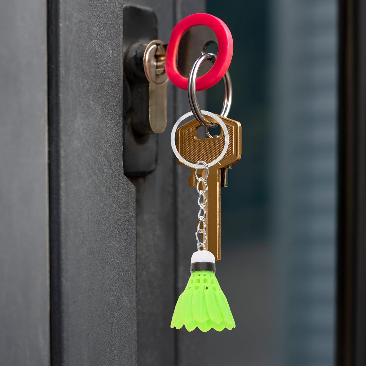 LOGOFUN 18PCS Mini Shuttlecock Keychain Set - 3 Colors