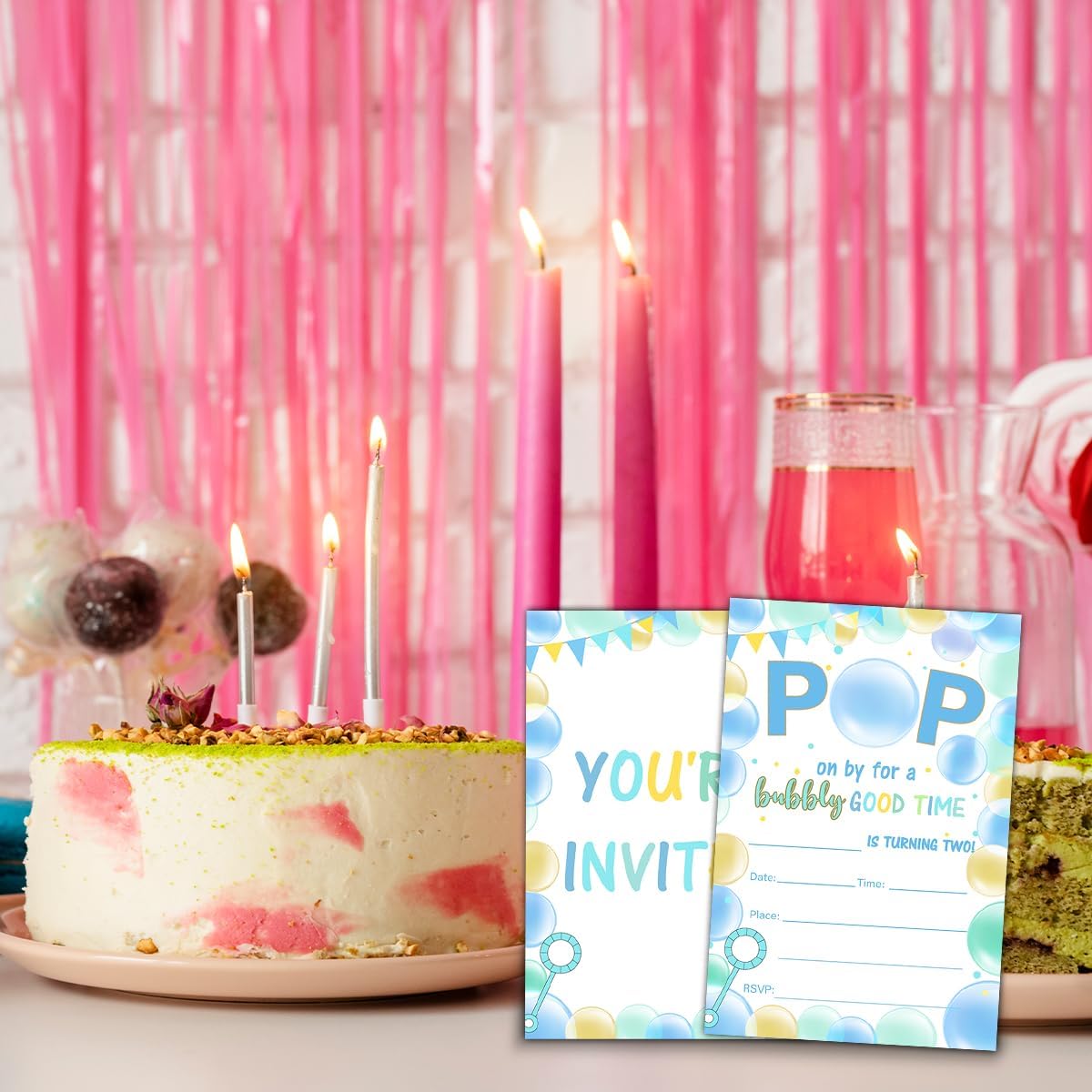 Bubble Party Birthday Invitations with Envelopes Set of 20