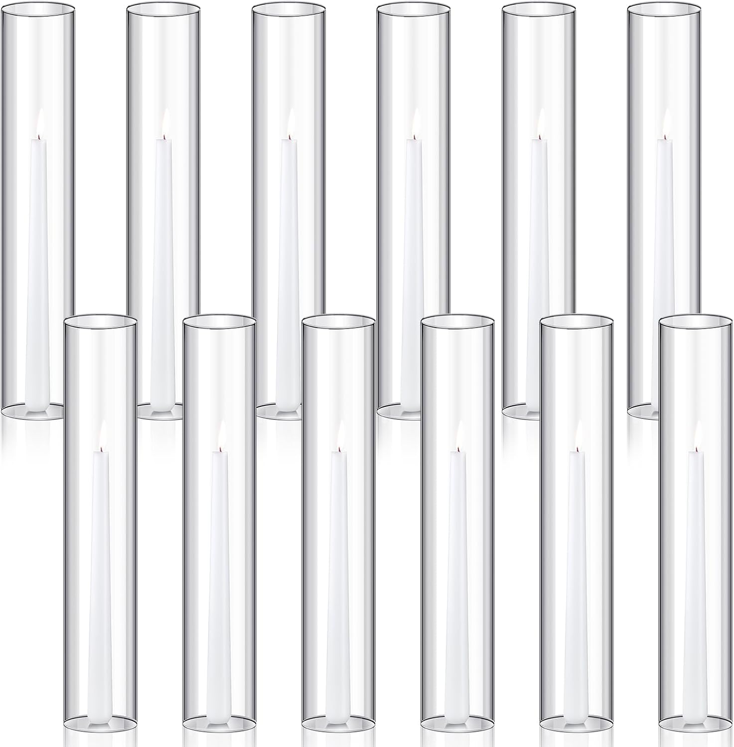 Treela 6 Pcs Clear Hurricane Candle Holder Sleeve