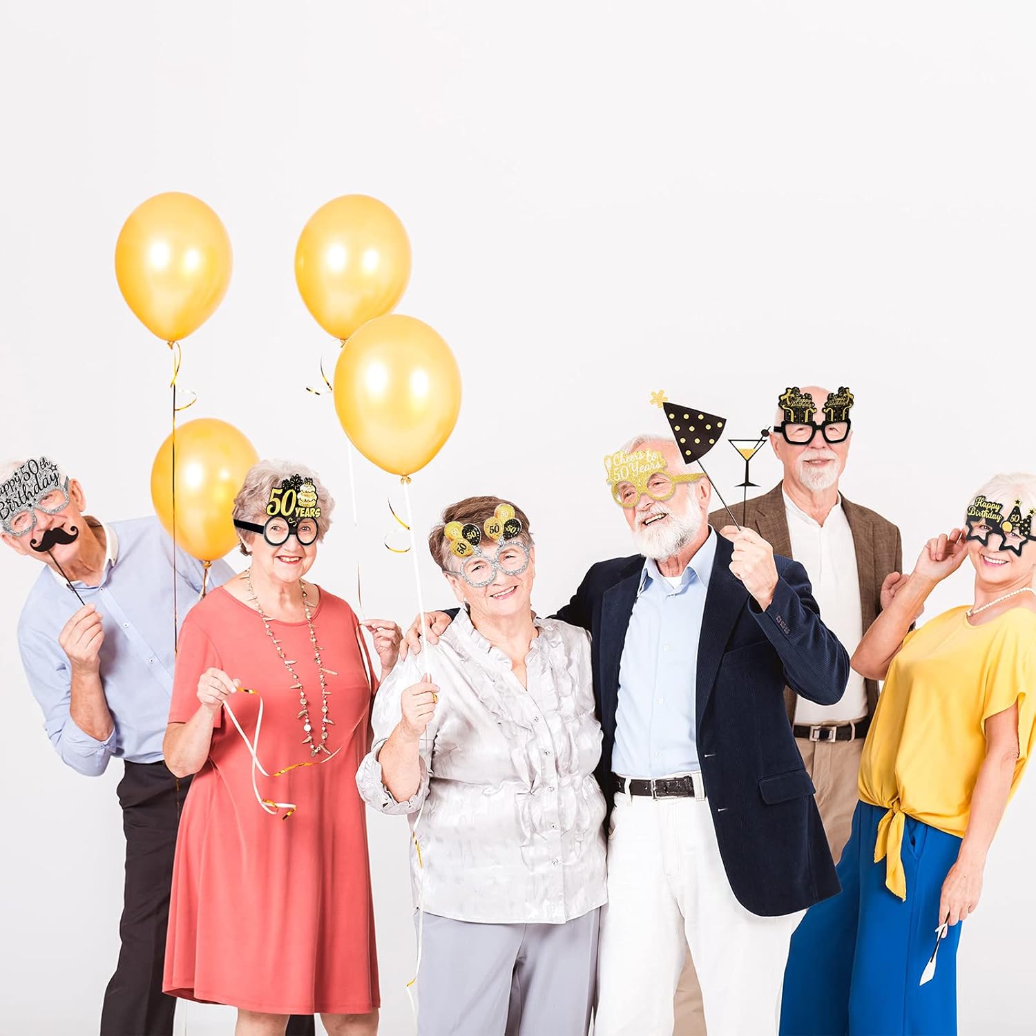 Threan 36 Pcs 50th Birthday Paper Eyeglasses