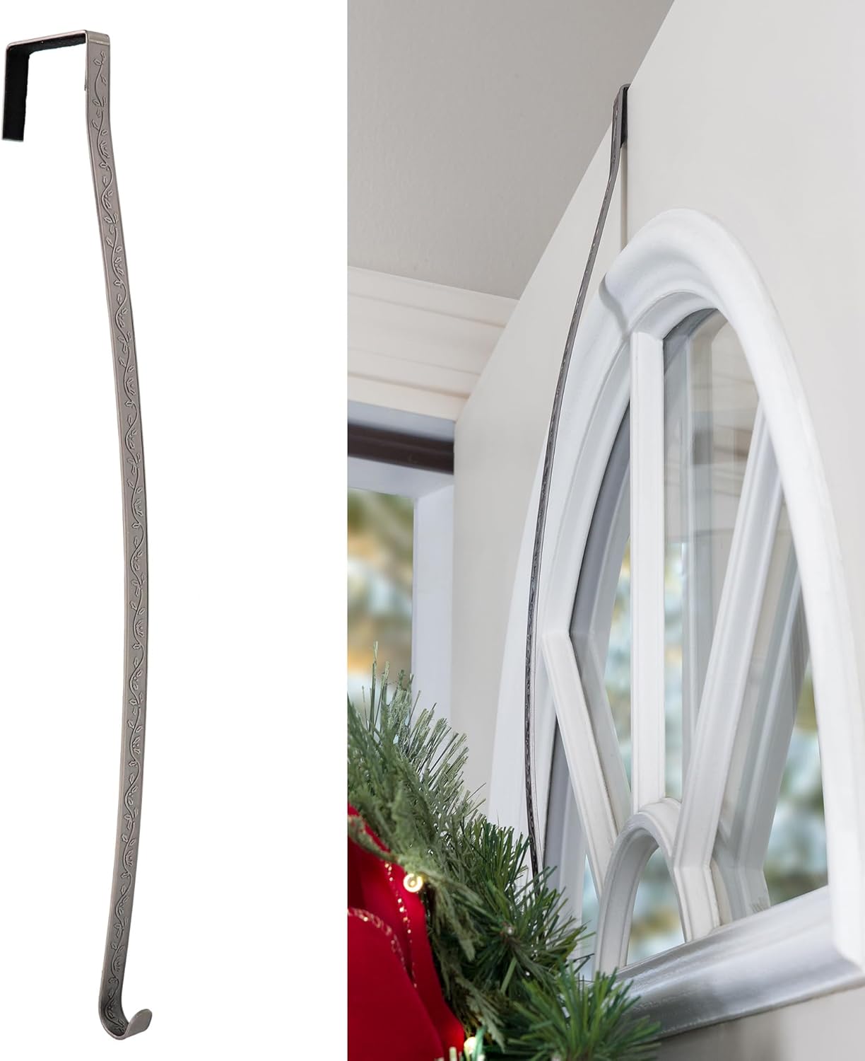Haute Decor Pewter Holly Wreath Hanger
