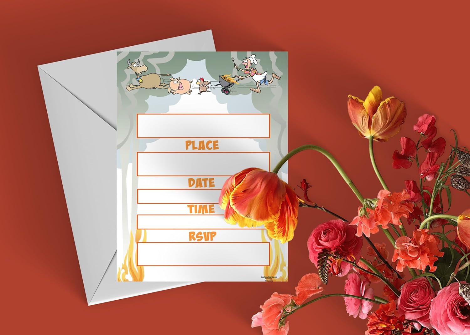 Stonehouse Collection Funny BBQ Invites with Envelopes Set of 25