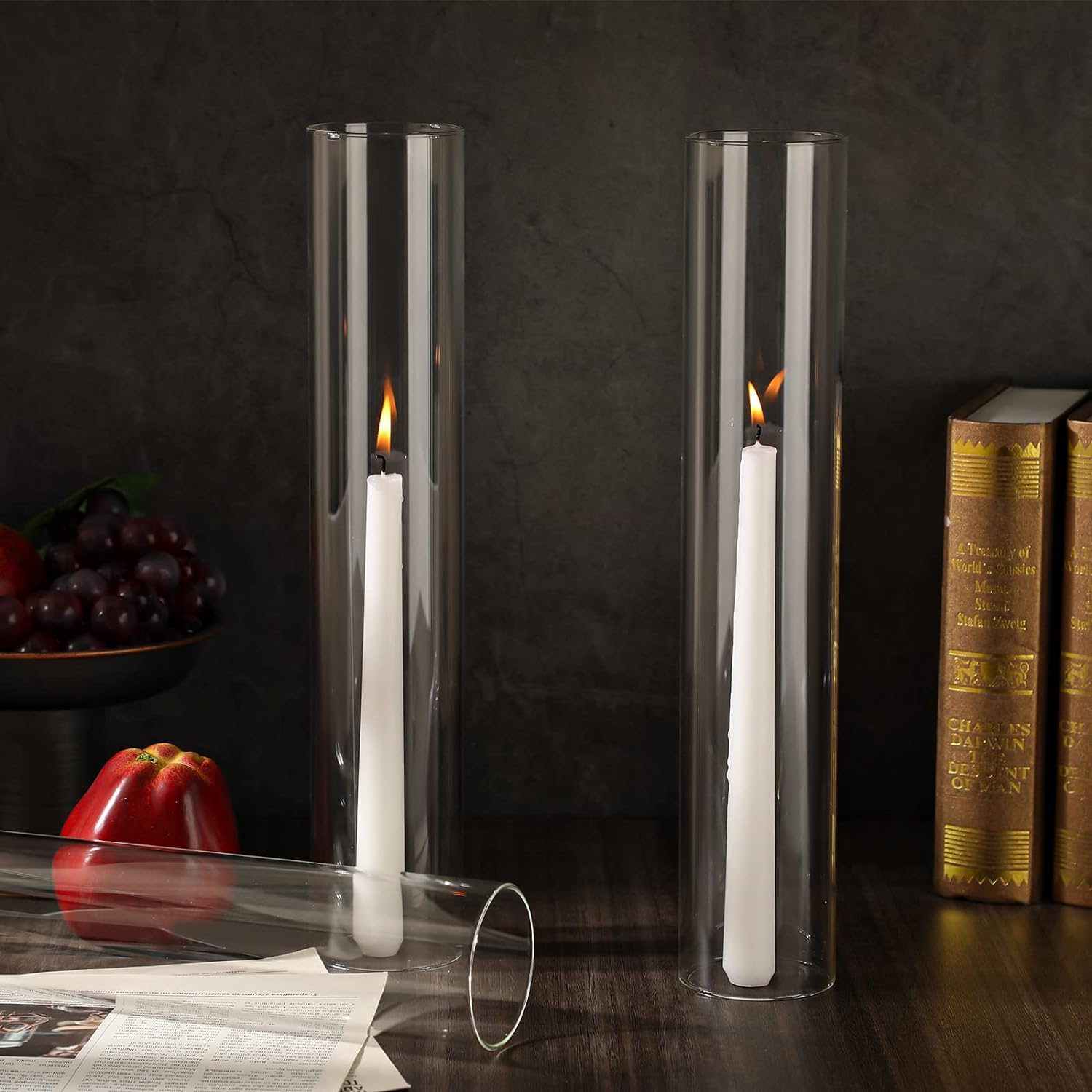 Treela 6 Pcs Clear Hurricane Candle Holder Sleeve