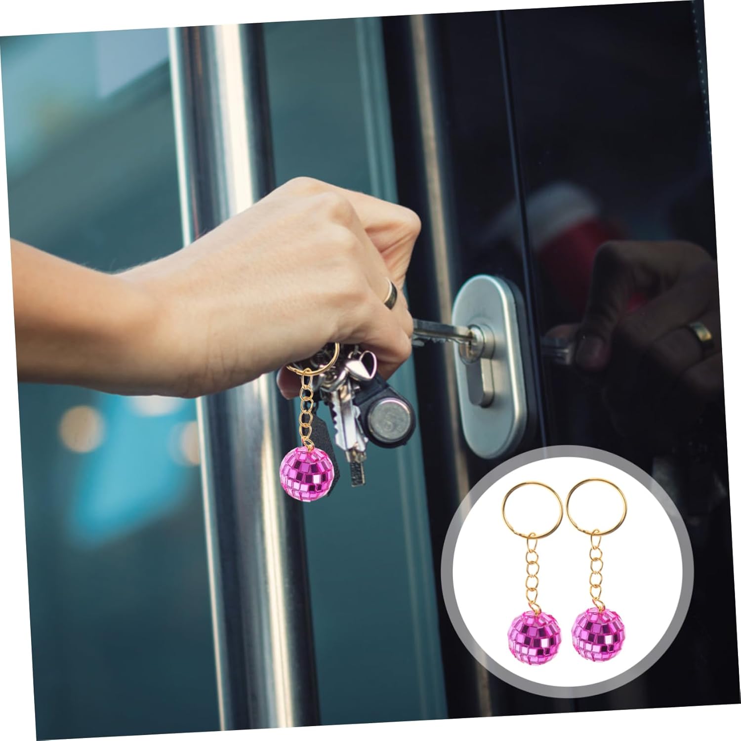 Small Disco Ball Keychain for Car Decoration