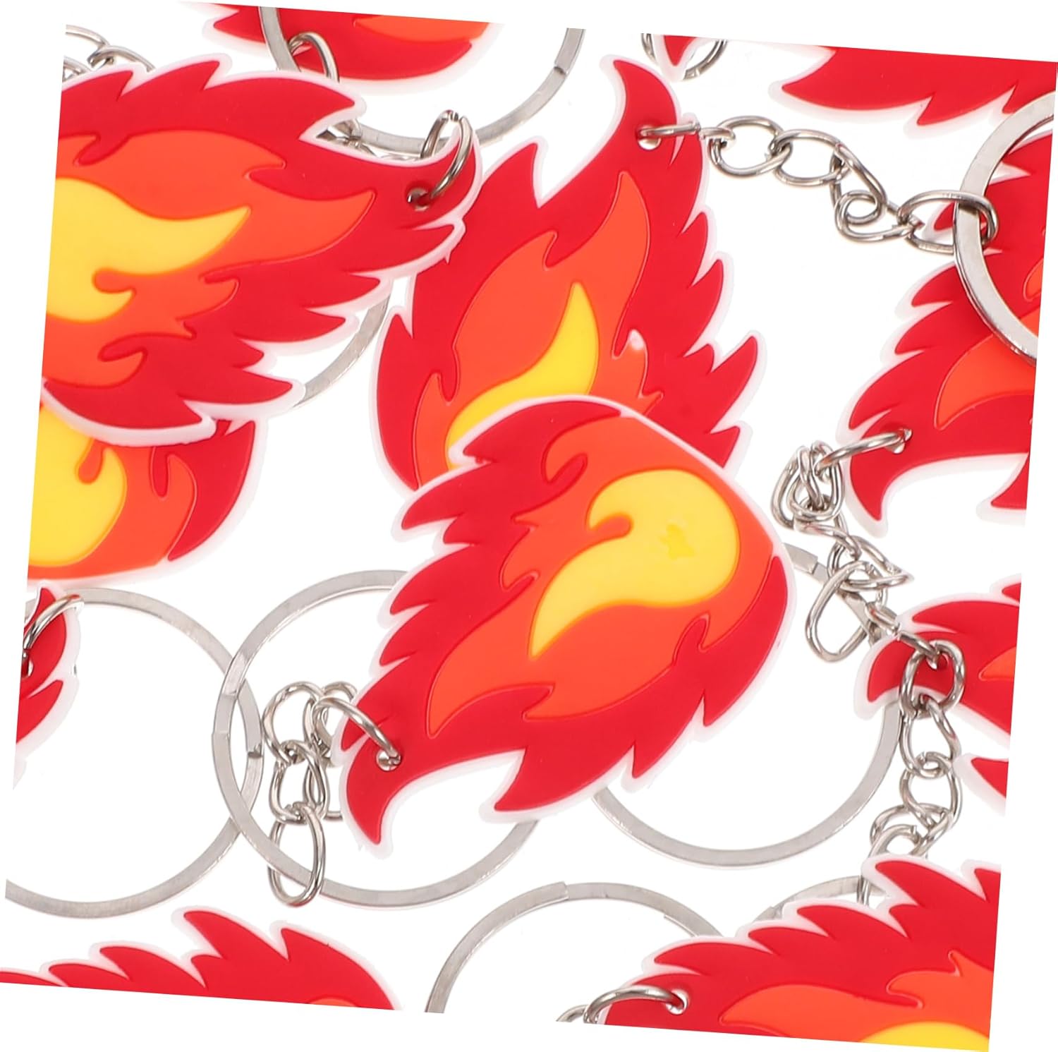 Wakauto 10Pcs Firefighter Keychain Flame Design
