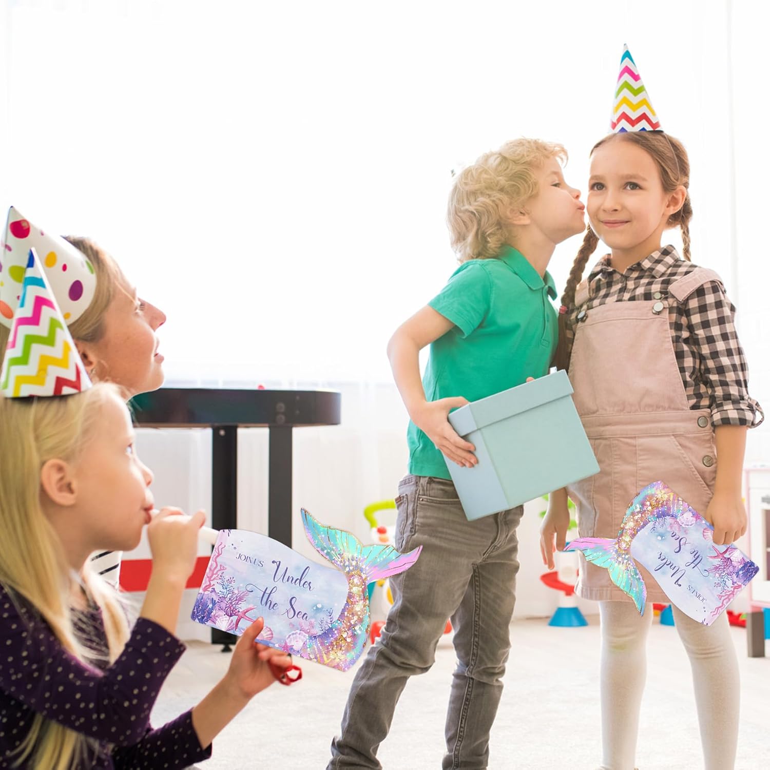 Mermaid Birthday Invitations with Envelopes 5x7 Inches