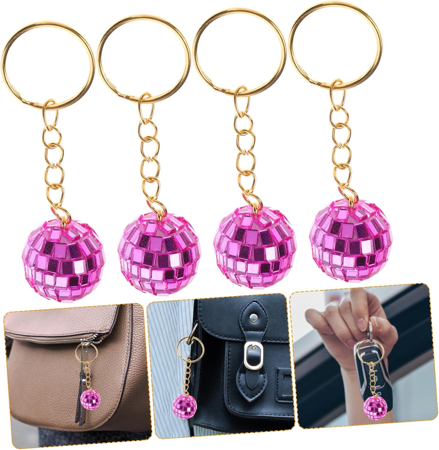 Small Disco Ball Keychain for Car Decoration