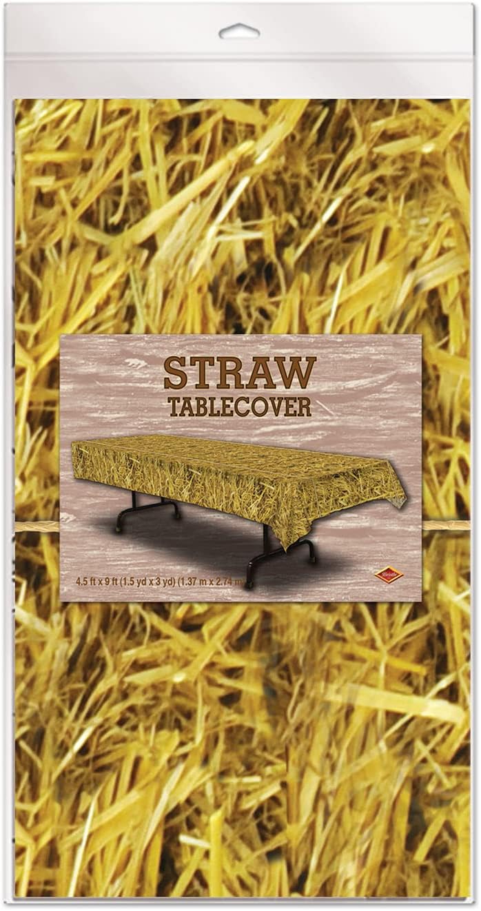 Beistle Straw Tablecover for Farm or Fall Parties